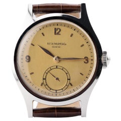Rare Patek Philippe Reference 565 Stainless Steel Oversized Mens Wrist Watch