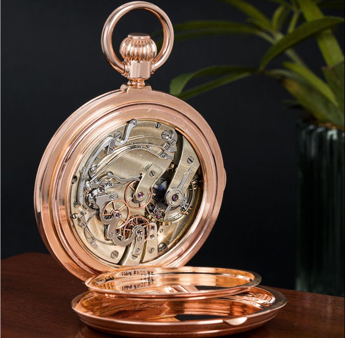 Men's Rare Patek Philippe Regulator Dial Split Second Chronograph Pocket Watch C1878