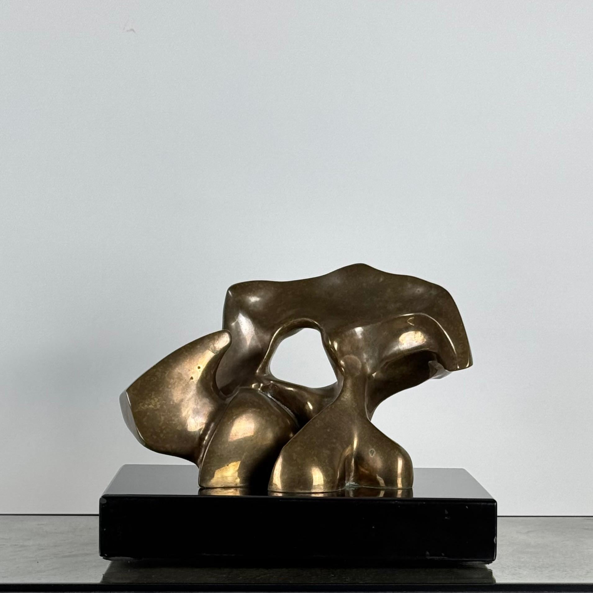 Organic Modern Rare Patinated Bronze Abstract Sculpture by Sy Rosenwasser For Sale