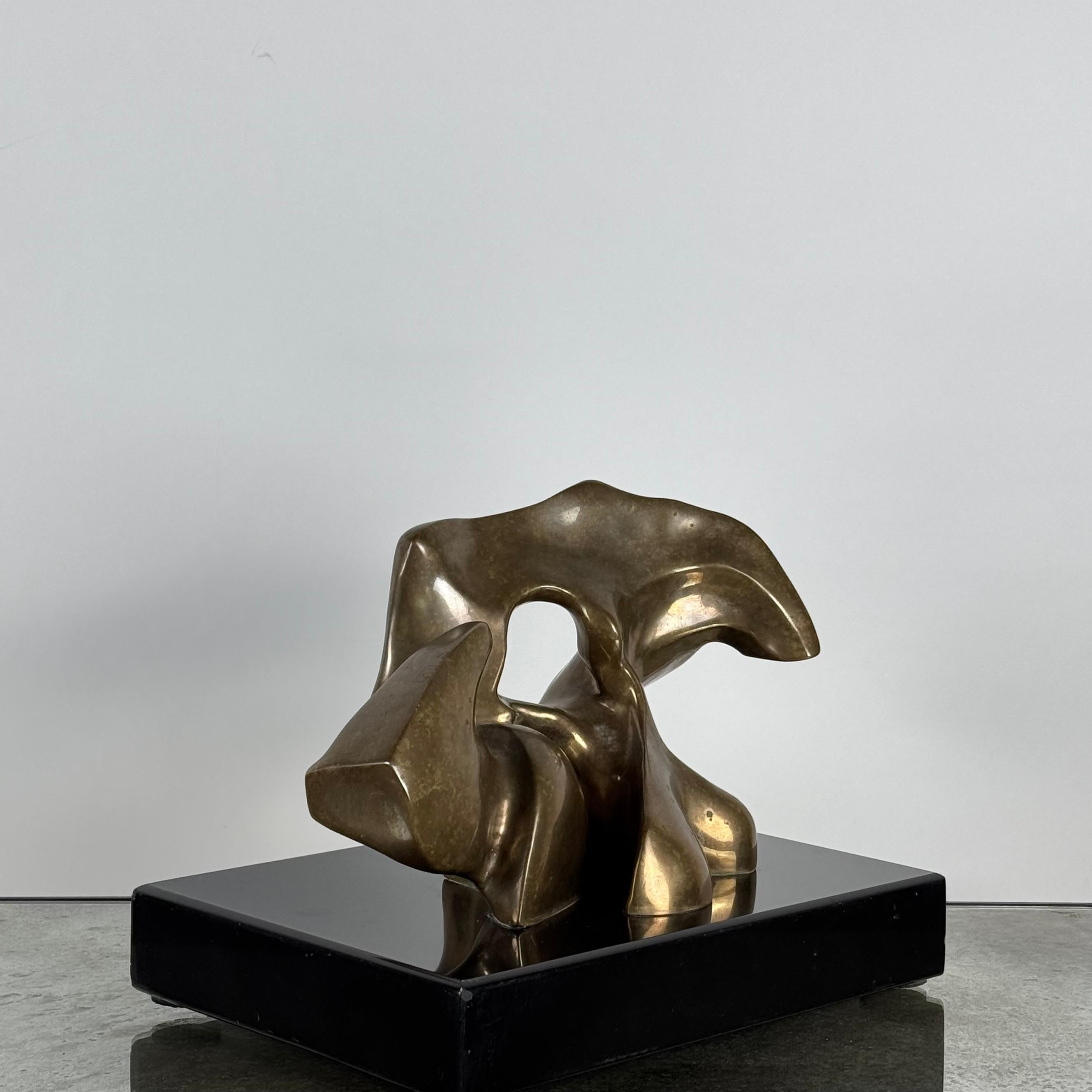 American Rare Patinated Bronze Abstract Sculpture by Sy Rosenwasser For Sale