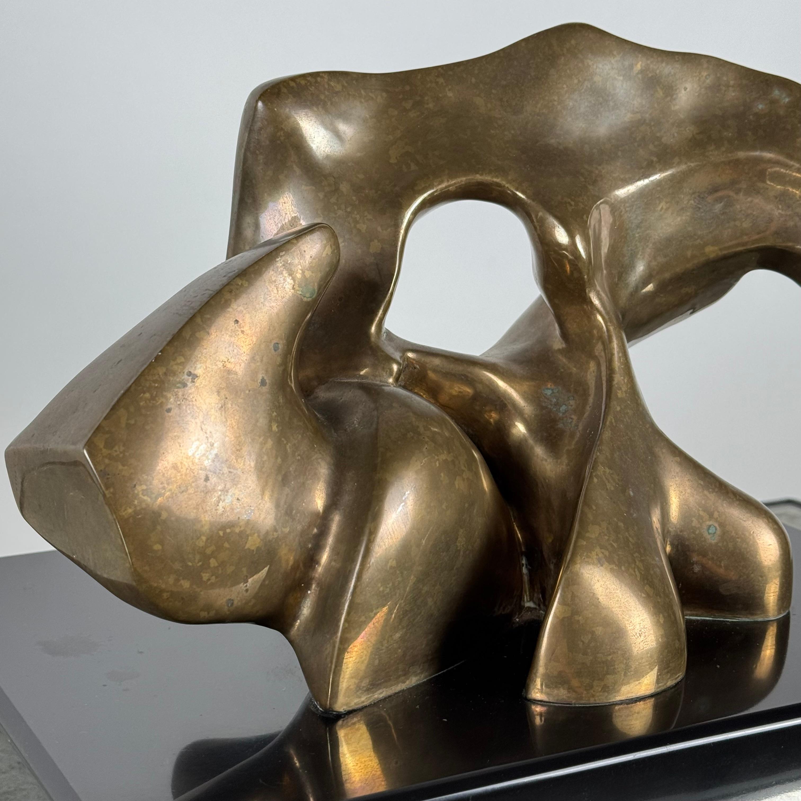 20th Century Rare Patinated Bronze Abstract Sculpture by Sy Rosenwasser For Sale