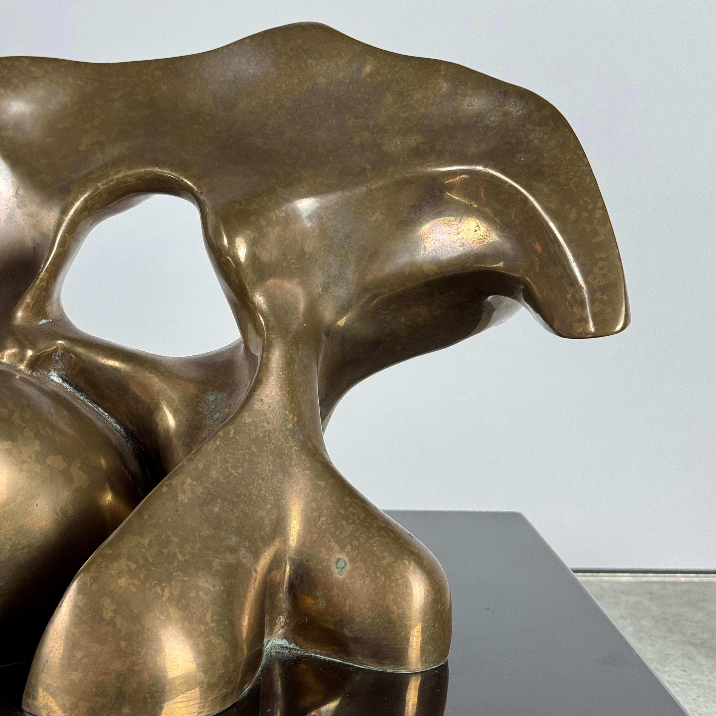 Rare Patinated Bronze Abstract Sculpture by Sy Rosenwasser For Sale 1