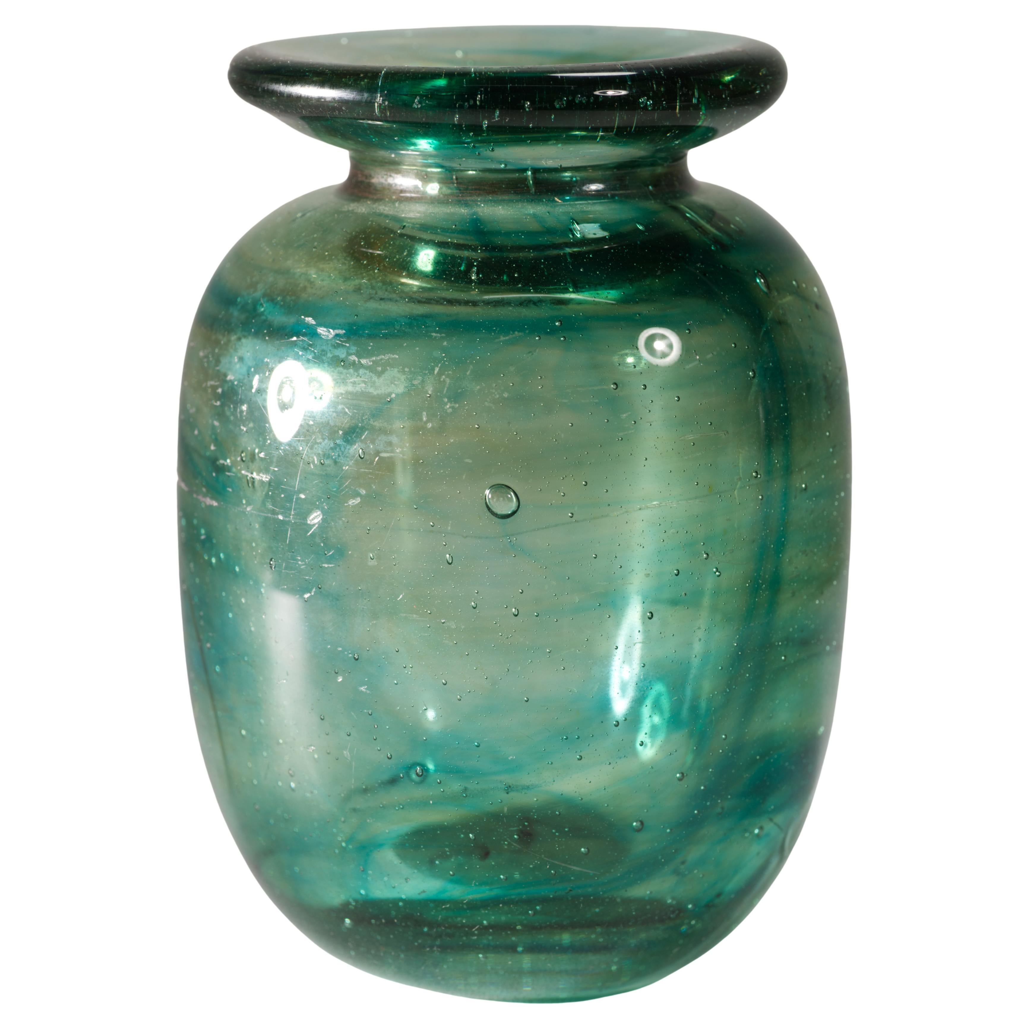 Raro vaso di Patricia Esch, vetro da studio americano, 1969