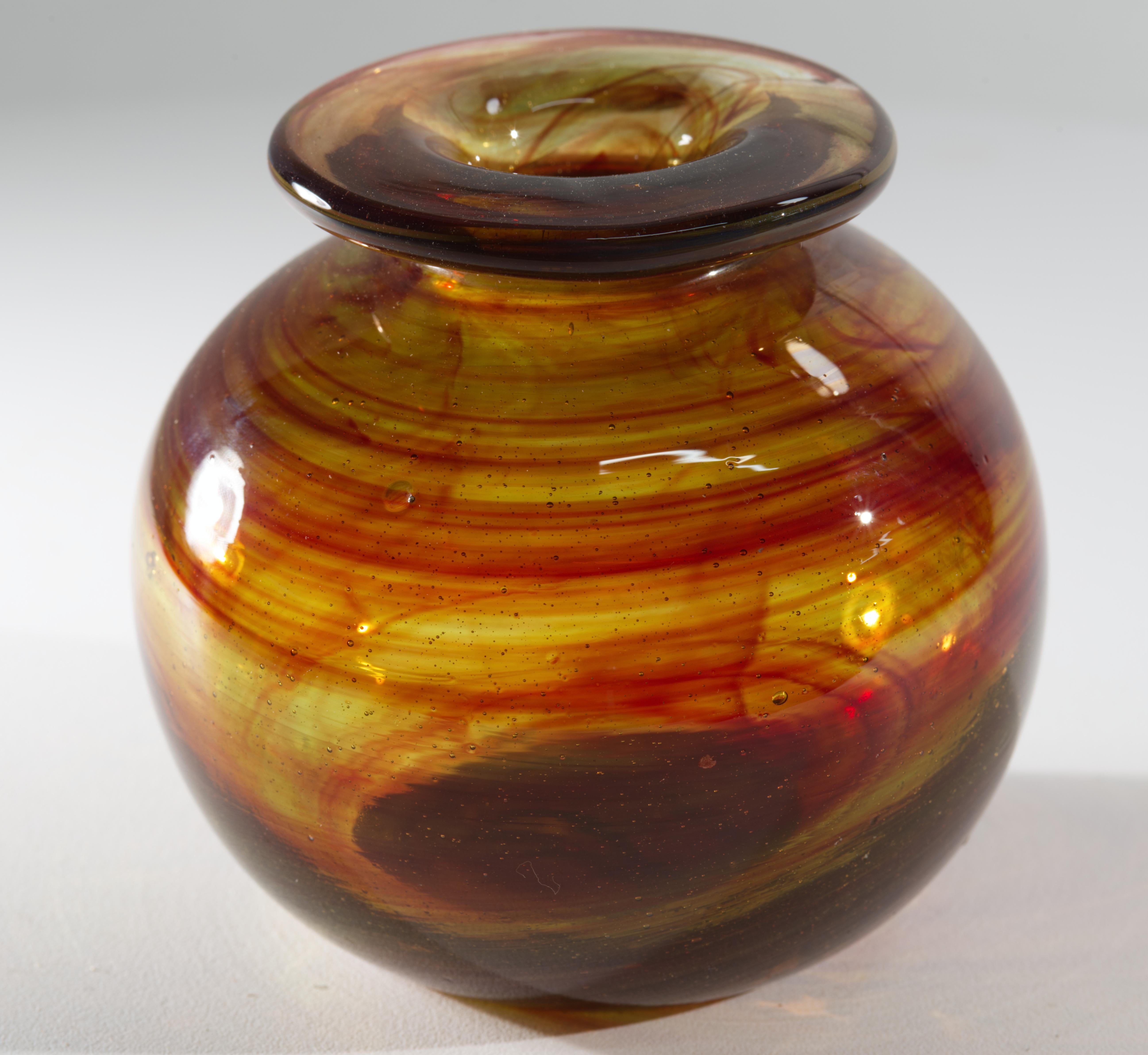 Fatto a mano Raro vaso di Patricia Esch, vetro da studio americano, 1971 in vendita