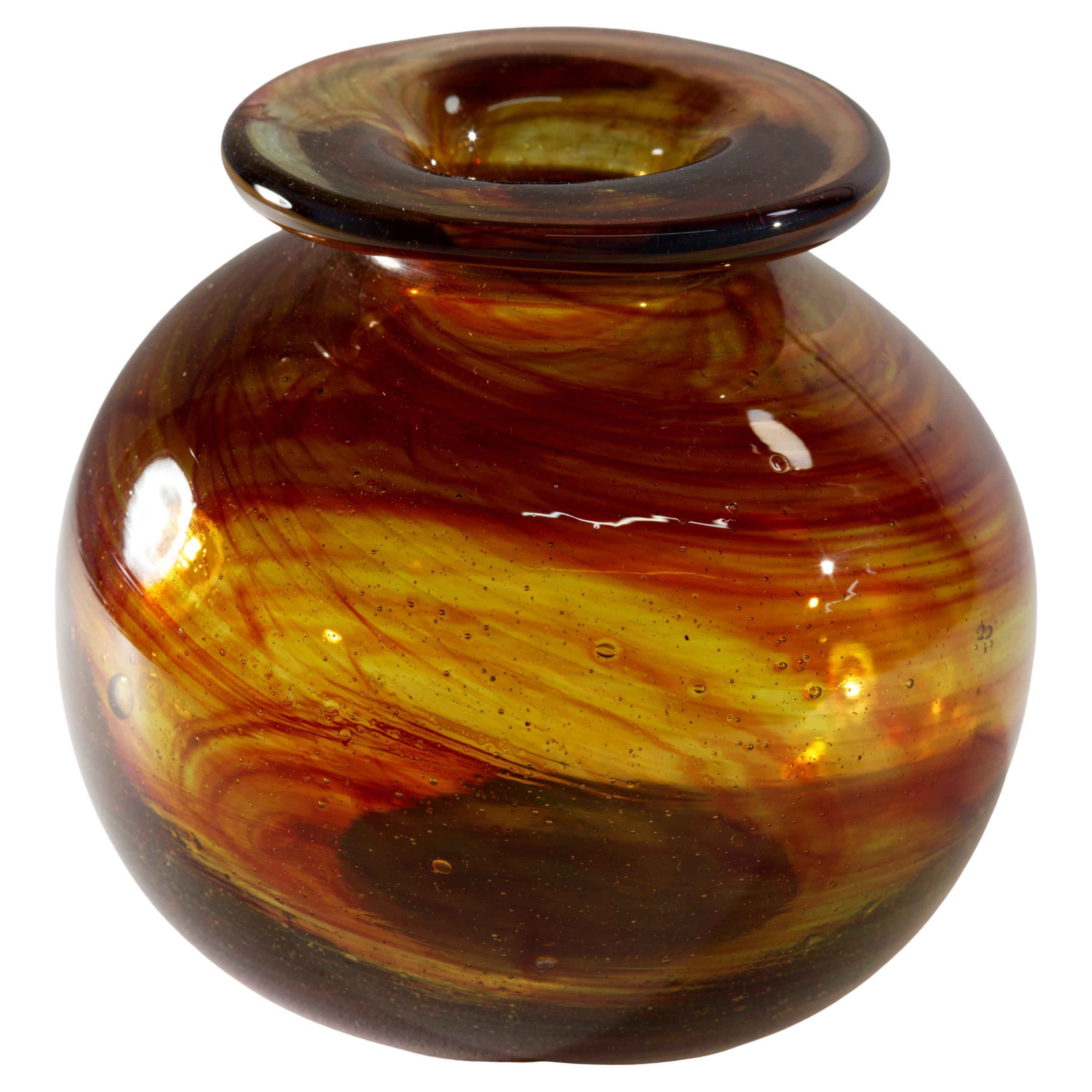 Raro vaso di Patricia Esch, vetro da studio americano, 1971