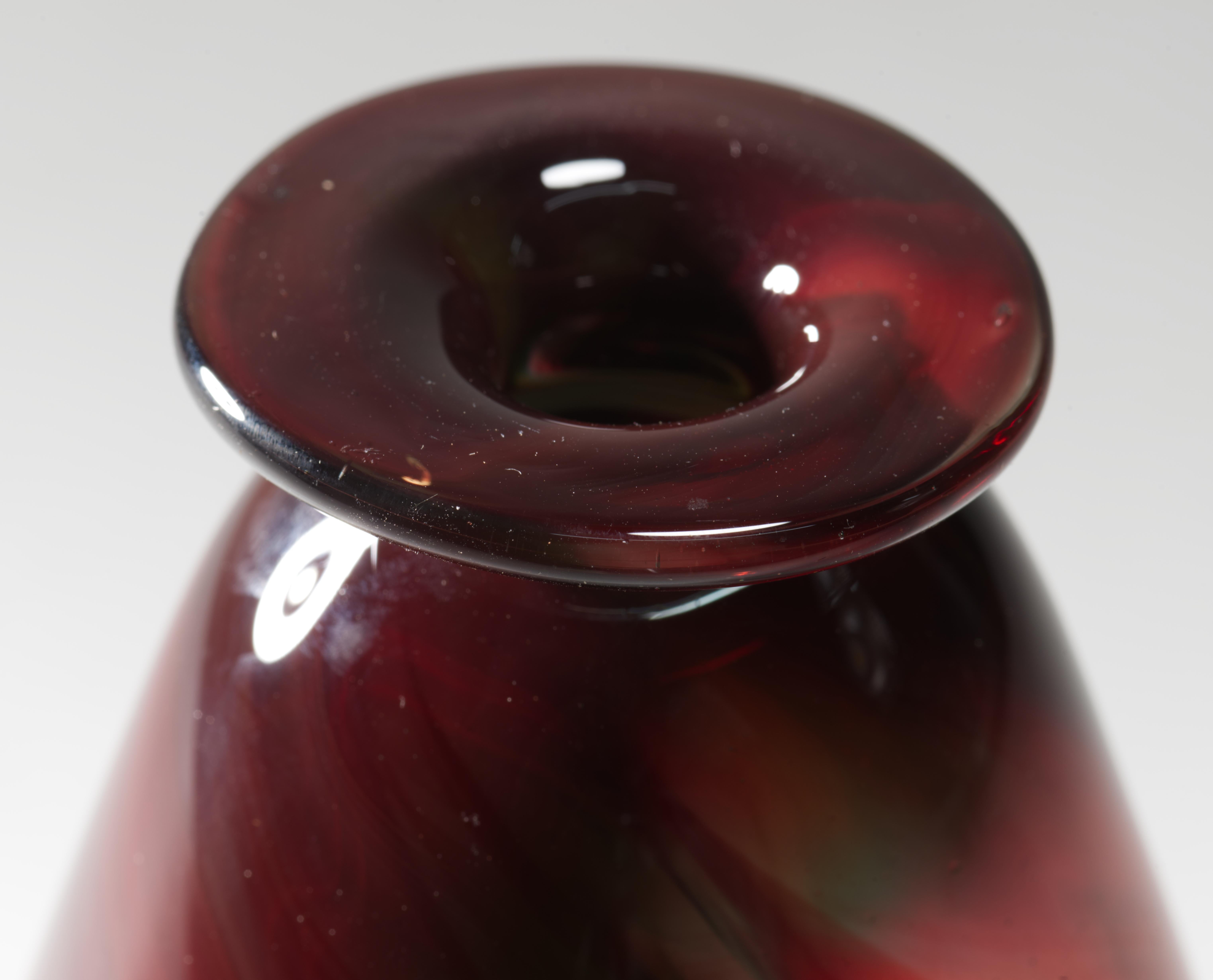 Fait main Rare vase à bourgeons Patricia Esch, Early American Studio Glass, 1972 en vente