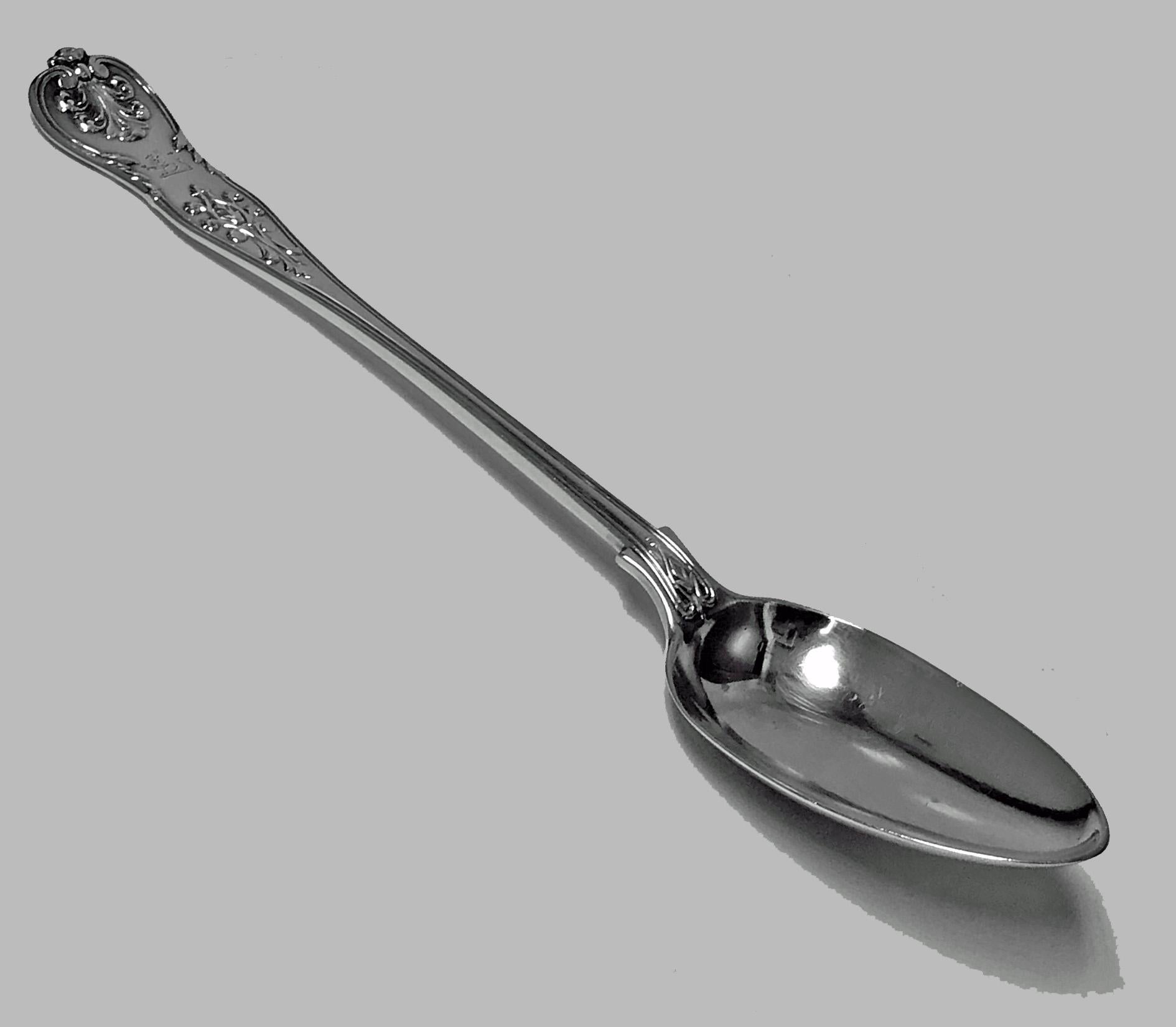English Rare Pattern Mary Chawner Princess No 2 Silver Large Serving Spoon, London, 1834