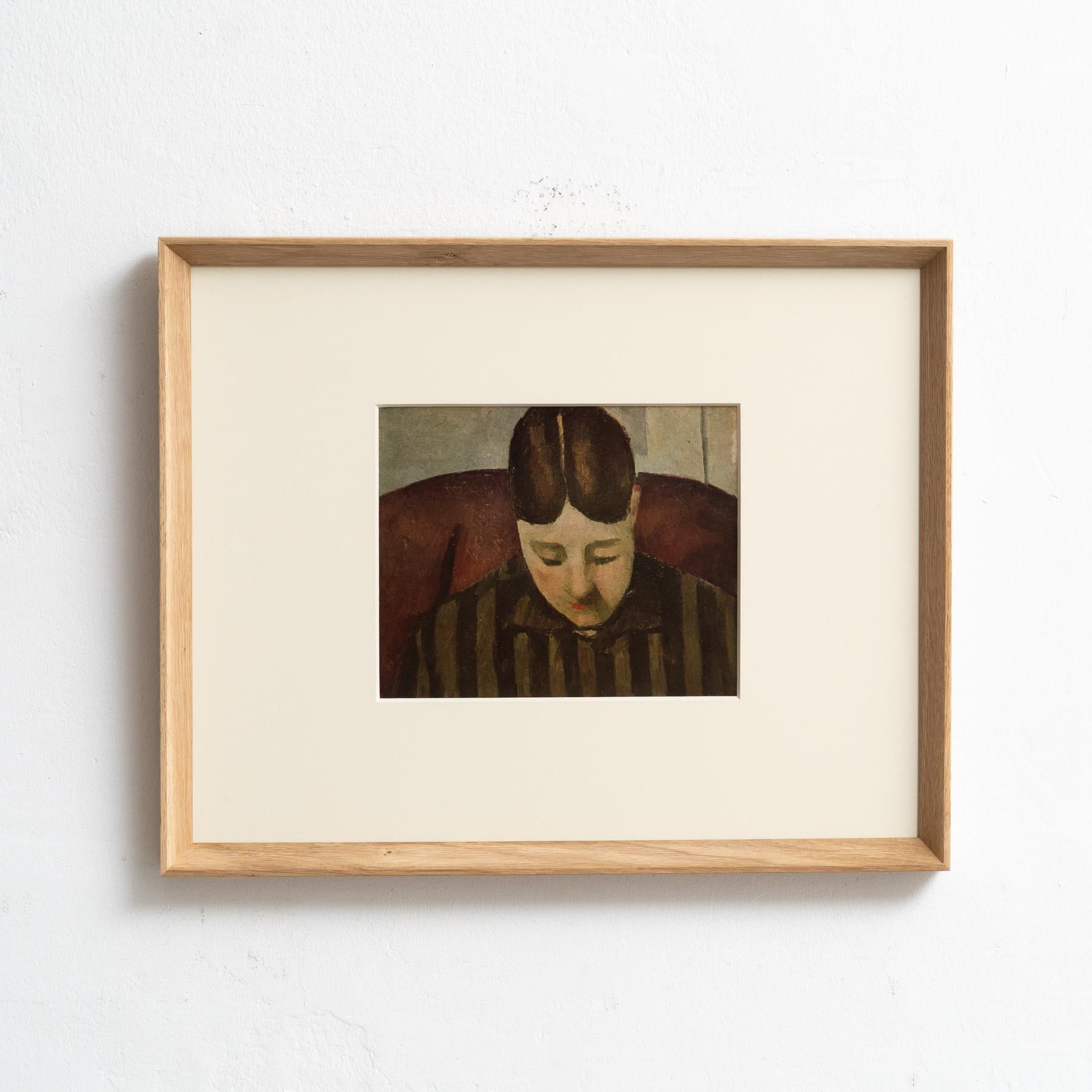 Step into the timeless brilliance of Paul Cezanne with this extraordinary color cliché, expertly edited by Editions du Chêne in Paris, France, in 1945. Adorned by a stunning solid wood frame measuring 54cm in width, 43.5cm in height, and 3.5cm in