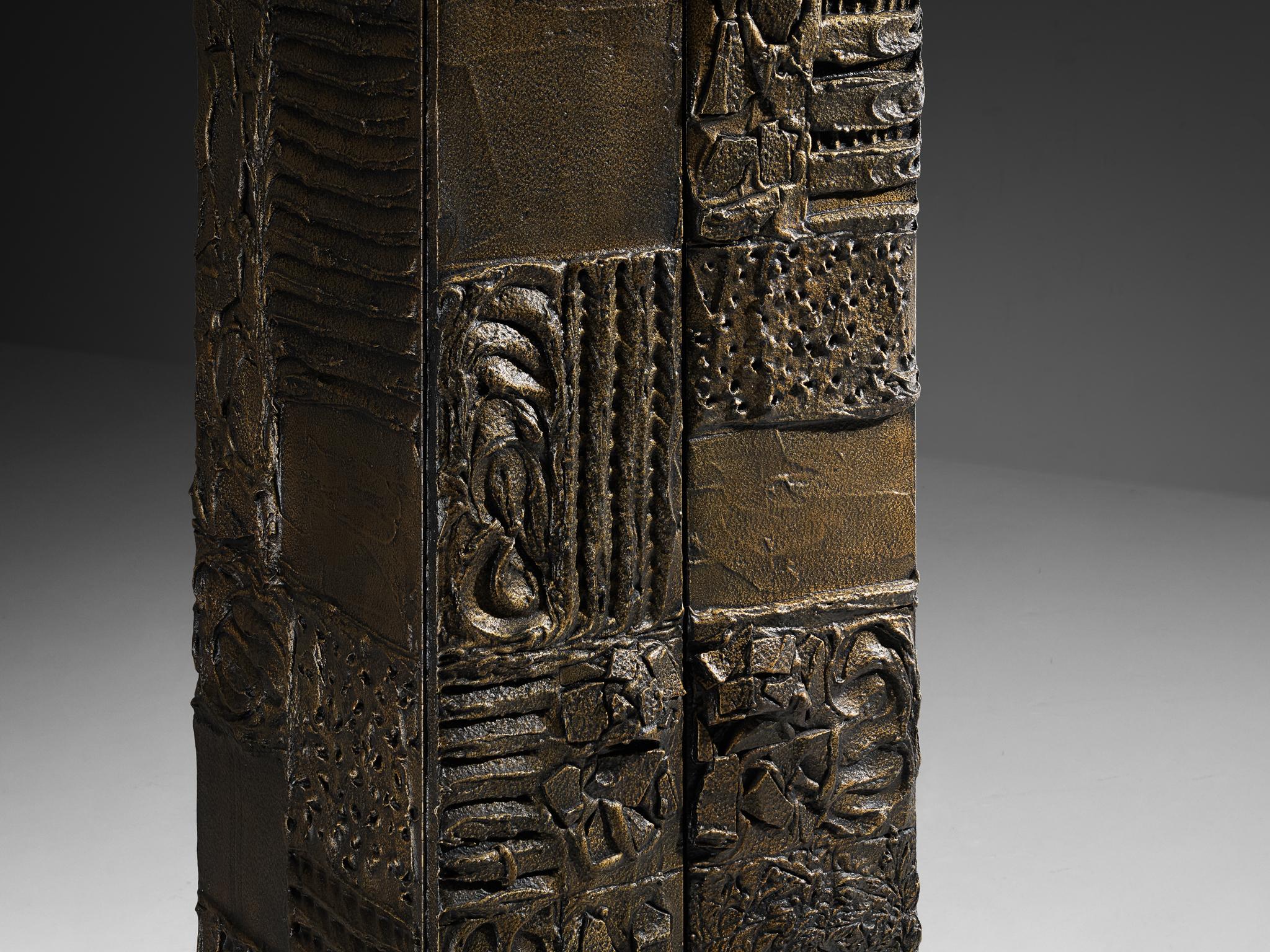 Rare Paul Evans for Paul Evans Studio 'PE72' Cabinet in Sculpted Bronze For Sale 4
