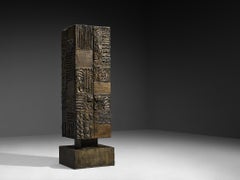 Rare armoire « PE72 » de Paul Evans pour Paul Evans Studio en bronze sculpté