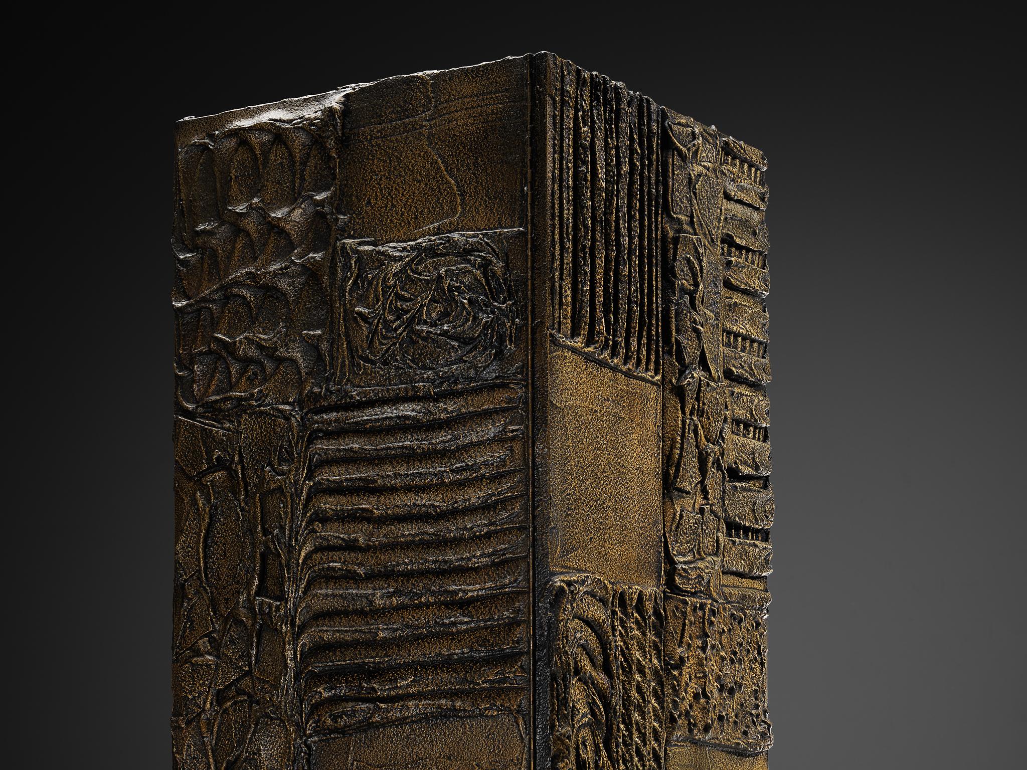 Post-Modern Rare Paul Evans for Paul Evans Studio 'PE72' Cabinet in Sculpted Bronze For Sale