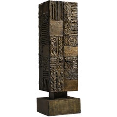 Seltener Schrank 'PE72' von Paul Evans für Paul Evans Studio, aus geformter Bronze 
