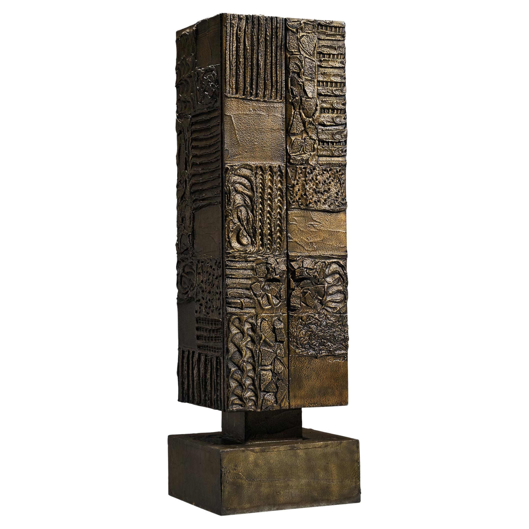 Raro mobile Paul Evans per Paul Evans Studio 'PE72' in bronzo scolpito