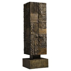 Raro mobile Paul Evans per Paul Evans Studio 'PE72' in bronzo scolpito
