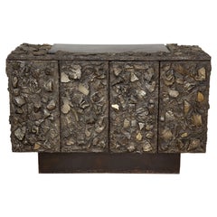 Seltenes brutalistisches Sideboard aus Bronze von Paul Evans in Skulptur, USA, 1968