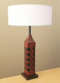 Rare! Paul Evans Skyscraper Rosewood Teak Table Lamp 1960s Mid Century Modern