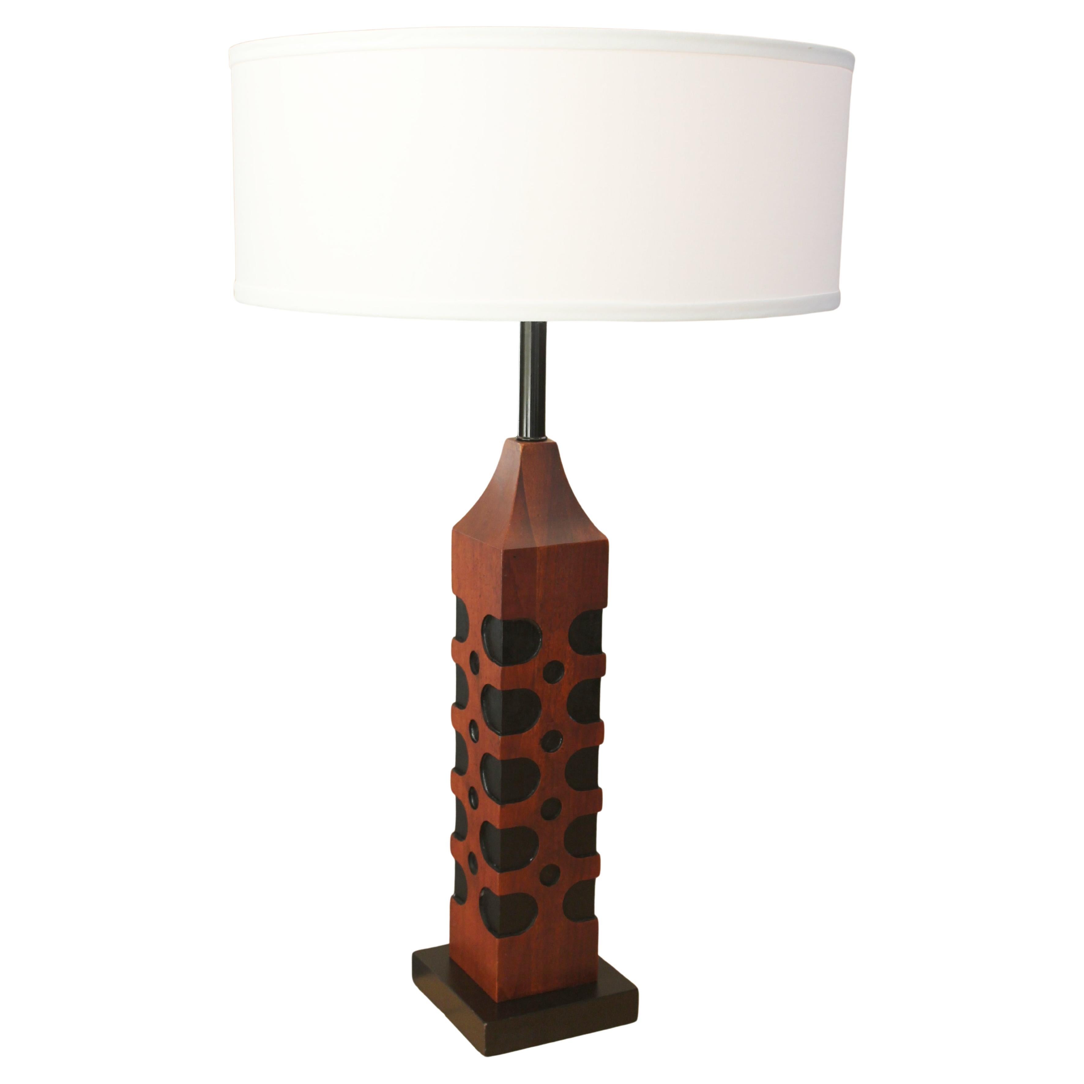 Rar Wolkenkratzer-Tischlampe aus Rosenholz und Teakholz von Paul Evans, 1960er Jahre, Mid-Century Modern im Angebot