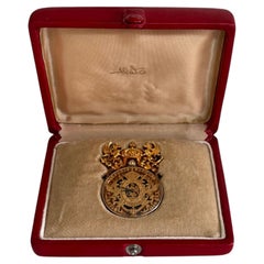 Rare Paul Flato Imperio Mexicano 1866 One Peso Solid 18k Gold Pendant Watch