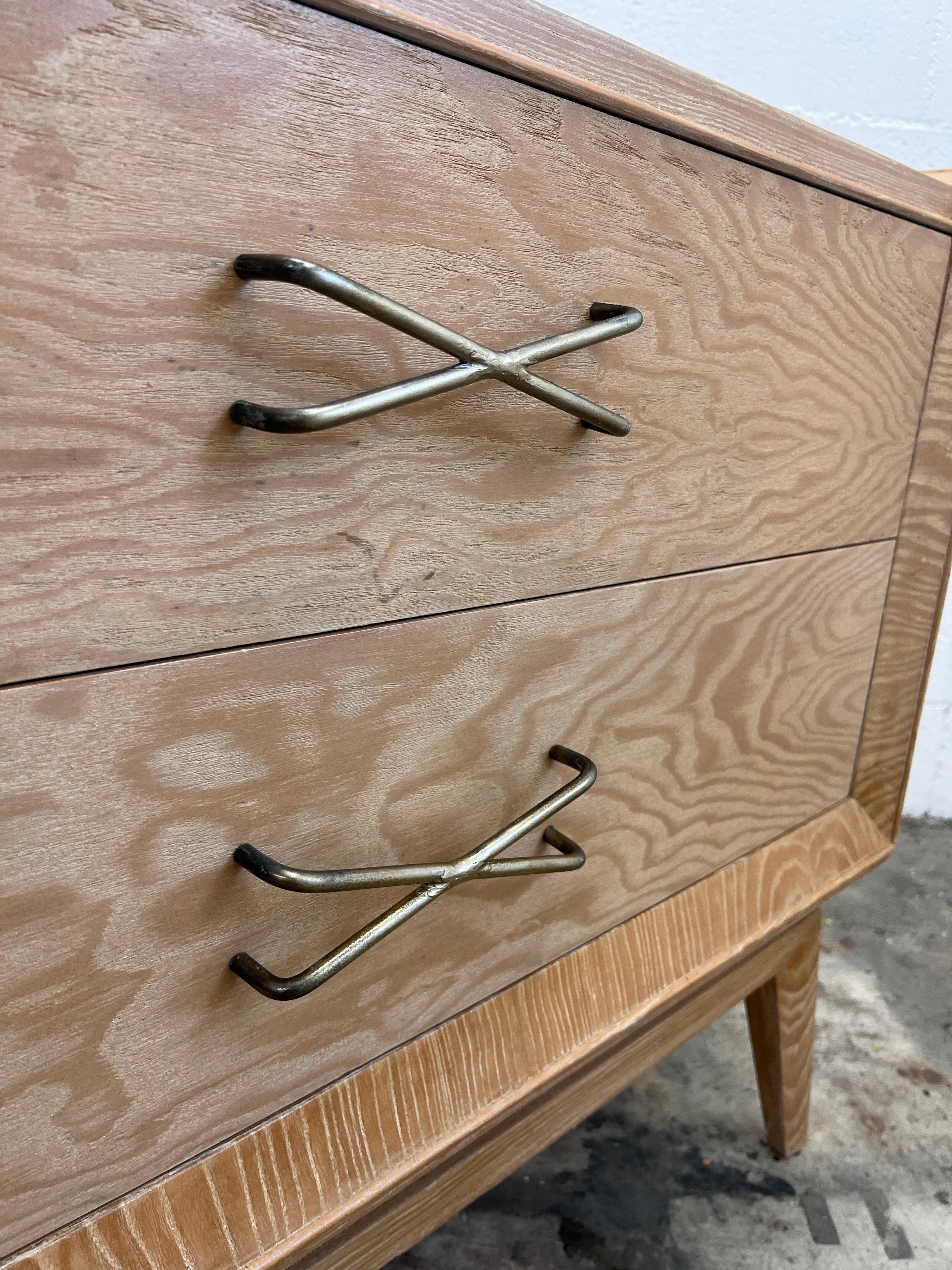 Rare Paul Frankl 1940s X Pull two drawer dresser  For Sale 2