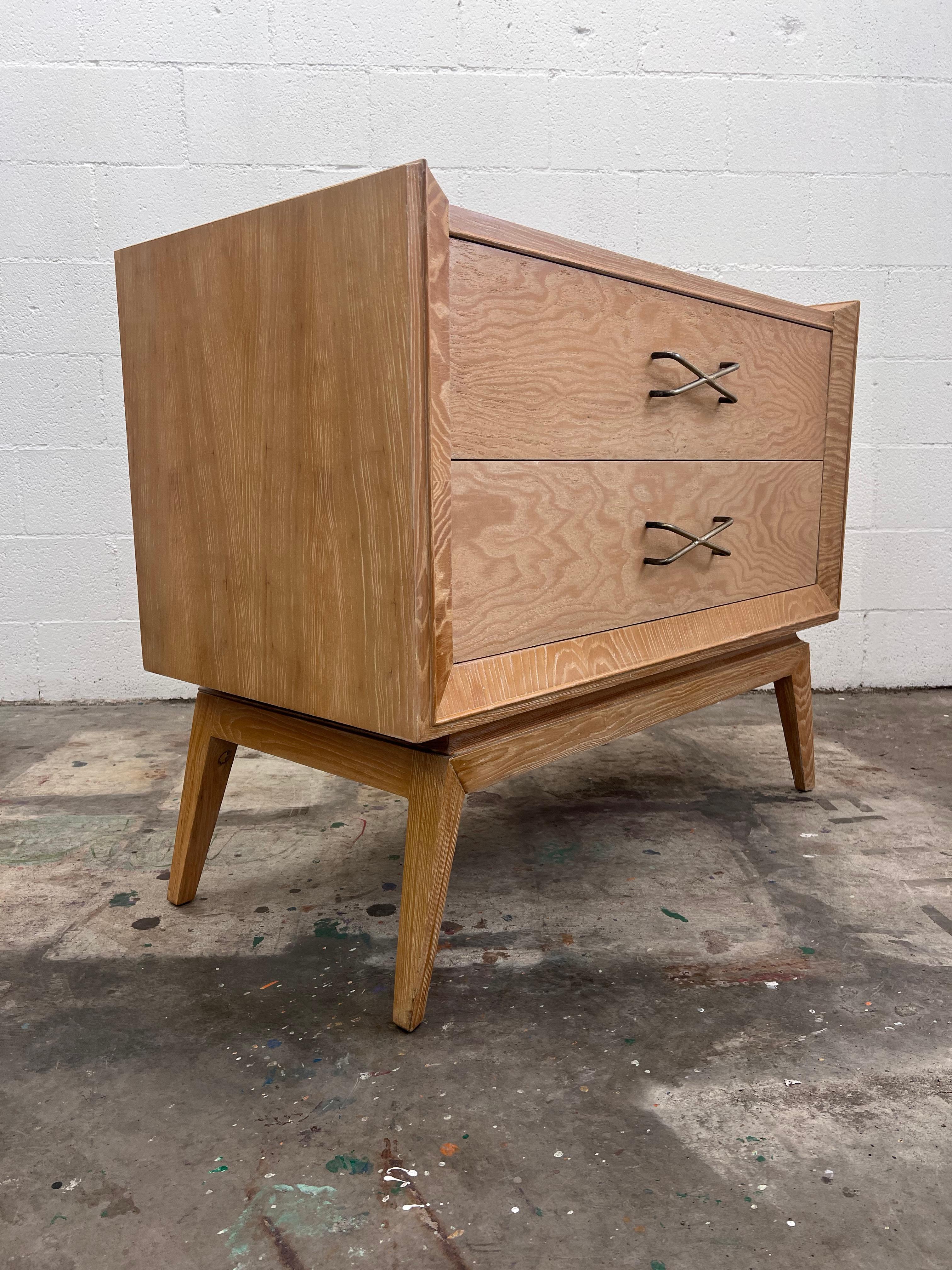 Mid-20th Century Rare Paul Frankl 1940s X Pull two drawer dresser  For Sale