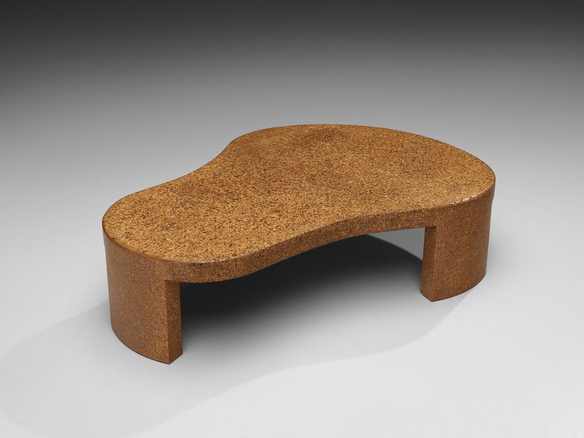 Paul Frankl for Johnson Furniture Company, coffee table model 5025, cork, United States, 1950s

Paul Frankl who became famous first with his 'skyscraper furniture' in 1920s and later on got very popular due to his freeform designs with or in cork