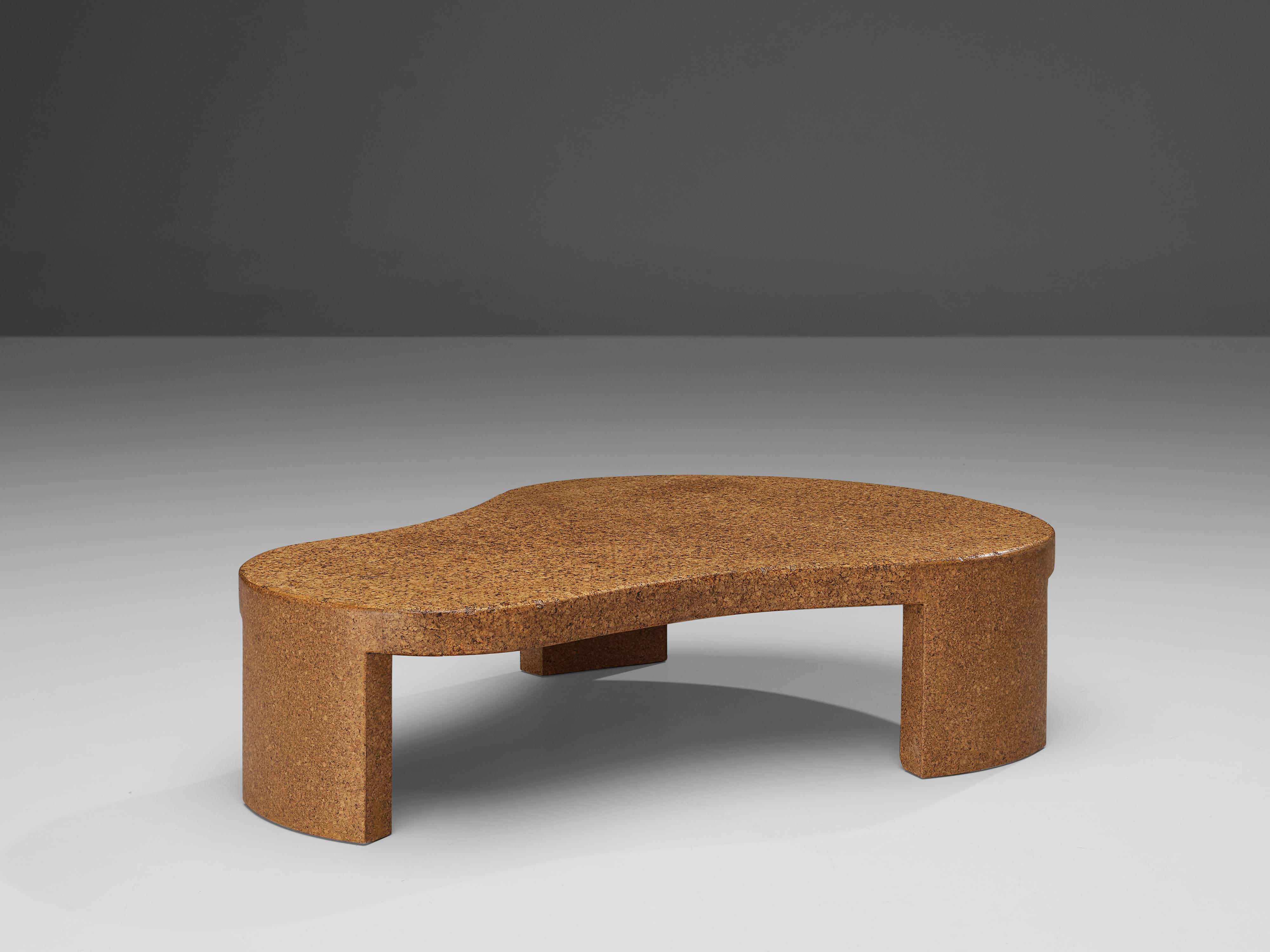 Paul Frankl for Johnson Furniture Company, coffee table model 5025, cork, wood, United States, 1950s

Paul Frankl who became famous first with his 'skyscraper furniture' in 1920s and later on got very popular due to his freeform designs with or in
