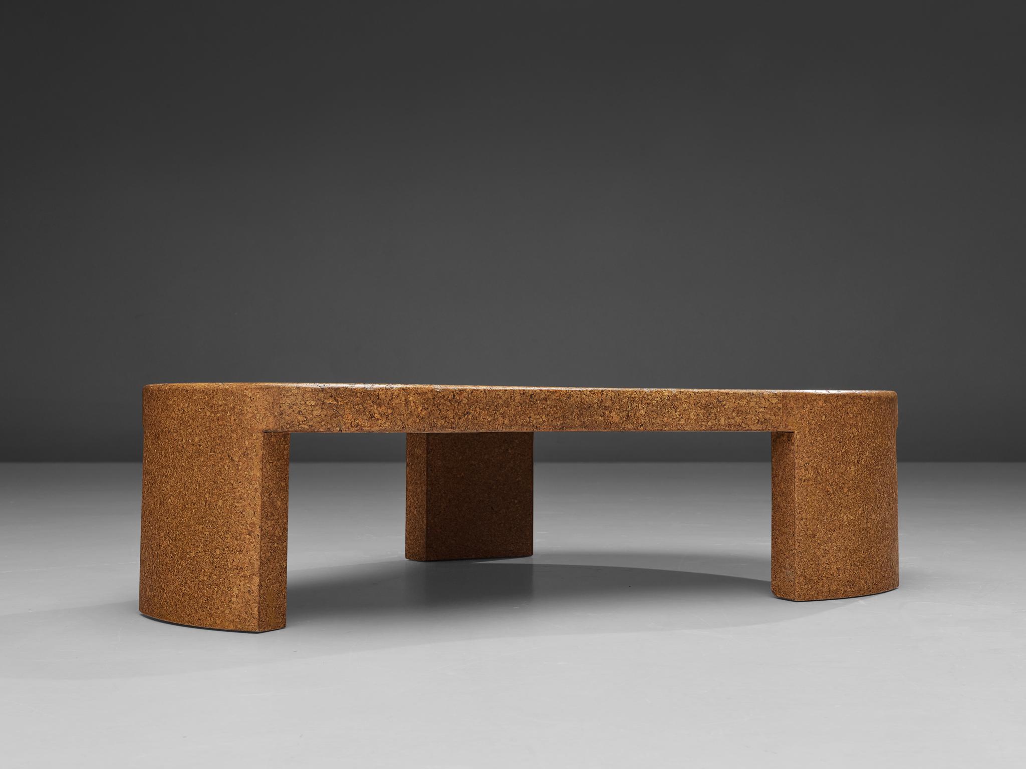 Rare Paul Frankl Freeform Coffee Table Model 5025 in Cork In Good Condition In Waalwijk, NL