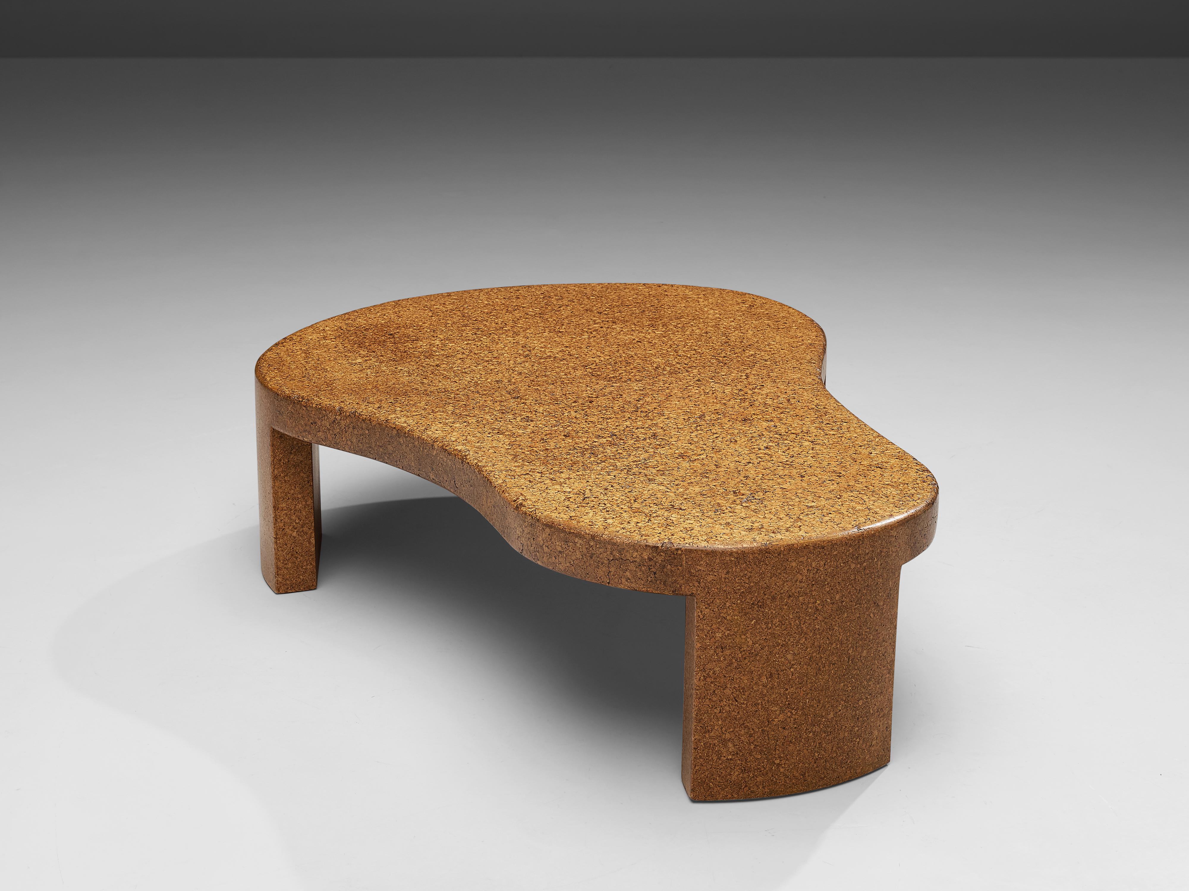 Mid-20th Century Rare Paul Frankl Freeform Coffee Table Model 5025 in Cork