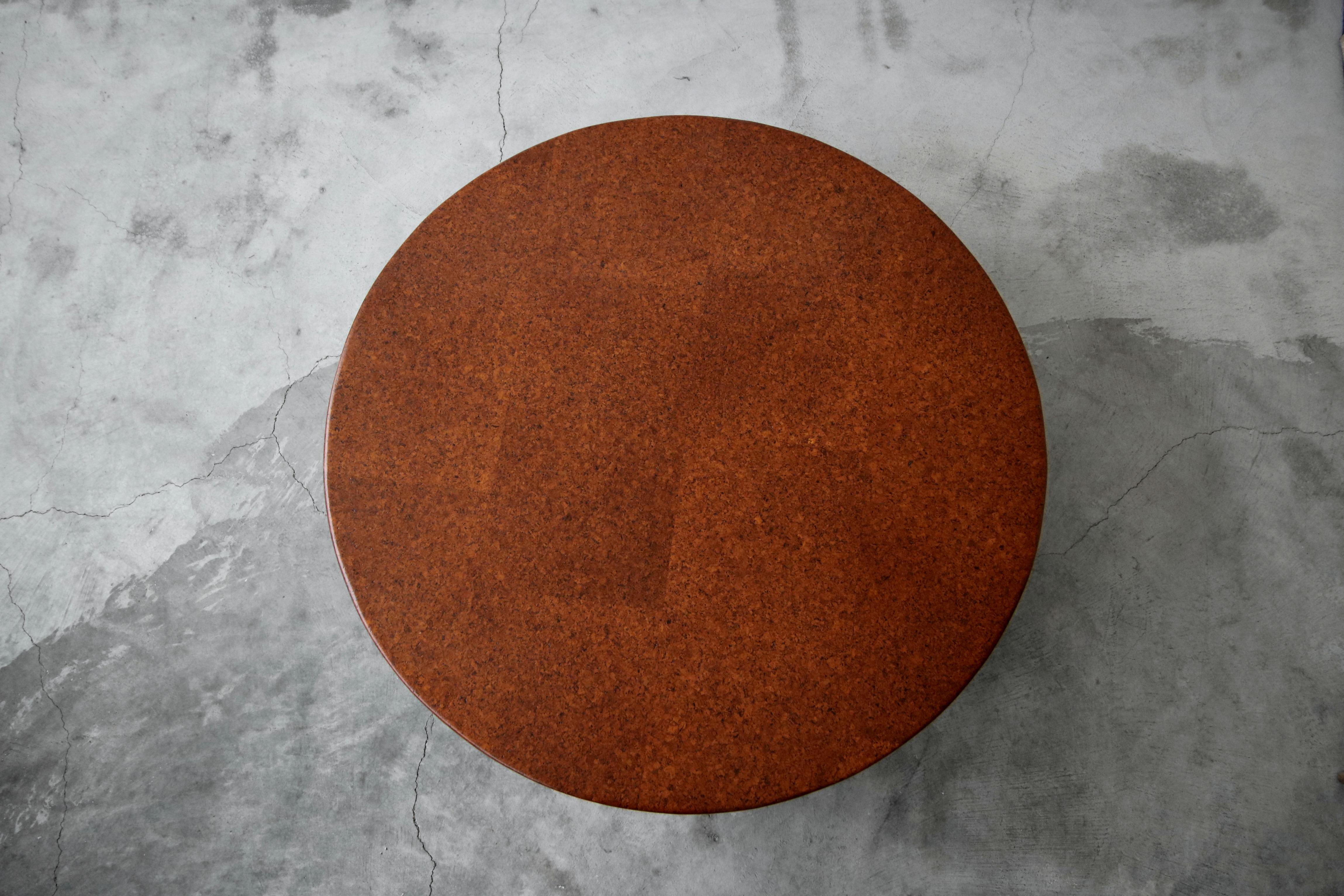 Mid-Century Modern Rare Paul Frankl Round Cork Coffee Table
