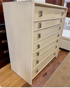 Rare Paul Frankl Tall Dresser High Chest Drawers X-Pulls From Johnson Furniture