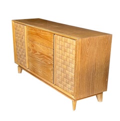 Rare Paul László for Brown-Saltman Basket Weave Sideboard/Credenza