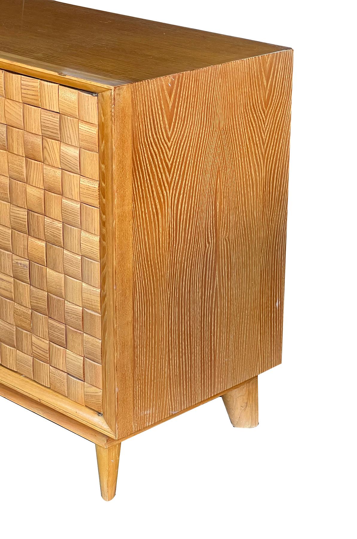 American Rare Paul László for Brown-Saltman Basket Weave Sideboard/Credenza For Sale