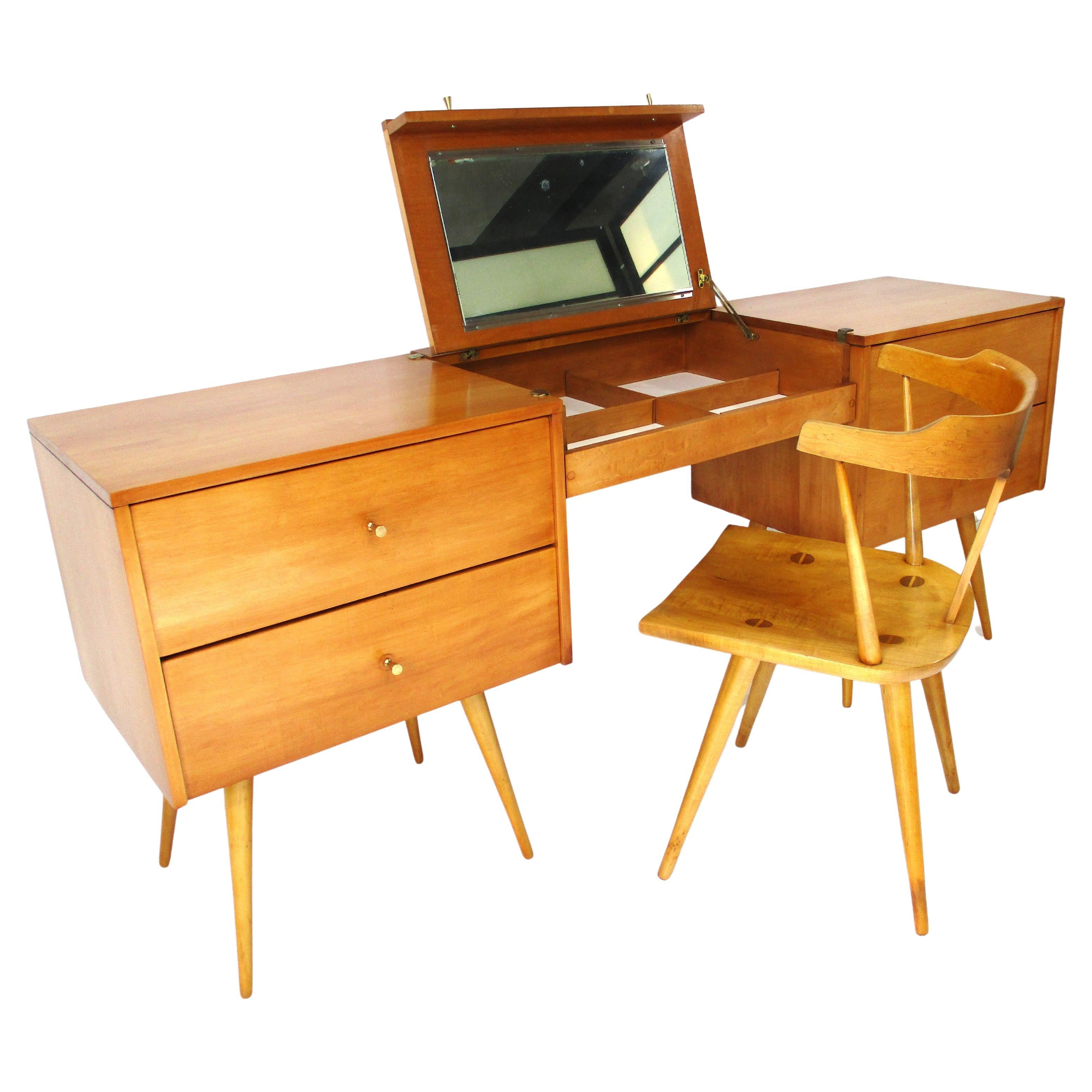 Rare Paul McCobb 3 Pc. Vanity with Chair for Planner Group