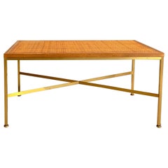 Rare Paul McCobb Brass and Rattan Bench for Calvin Model 7709