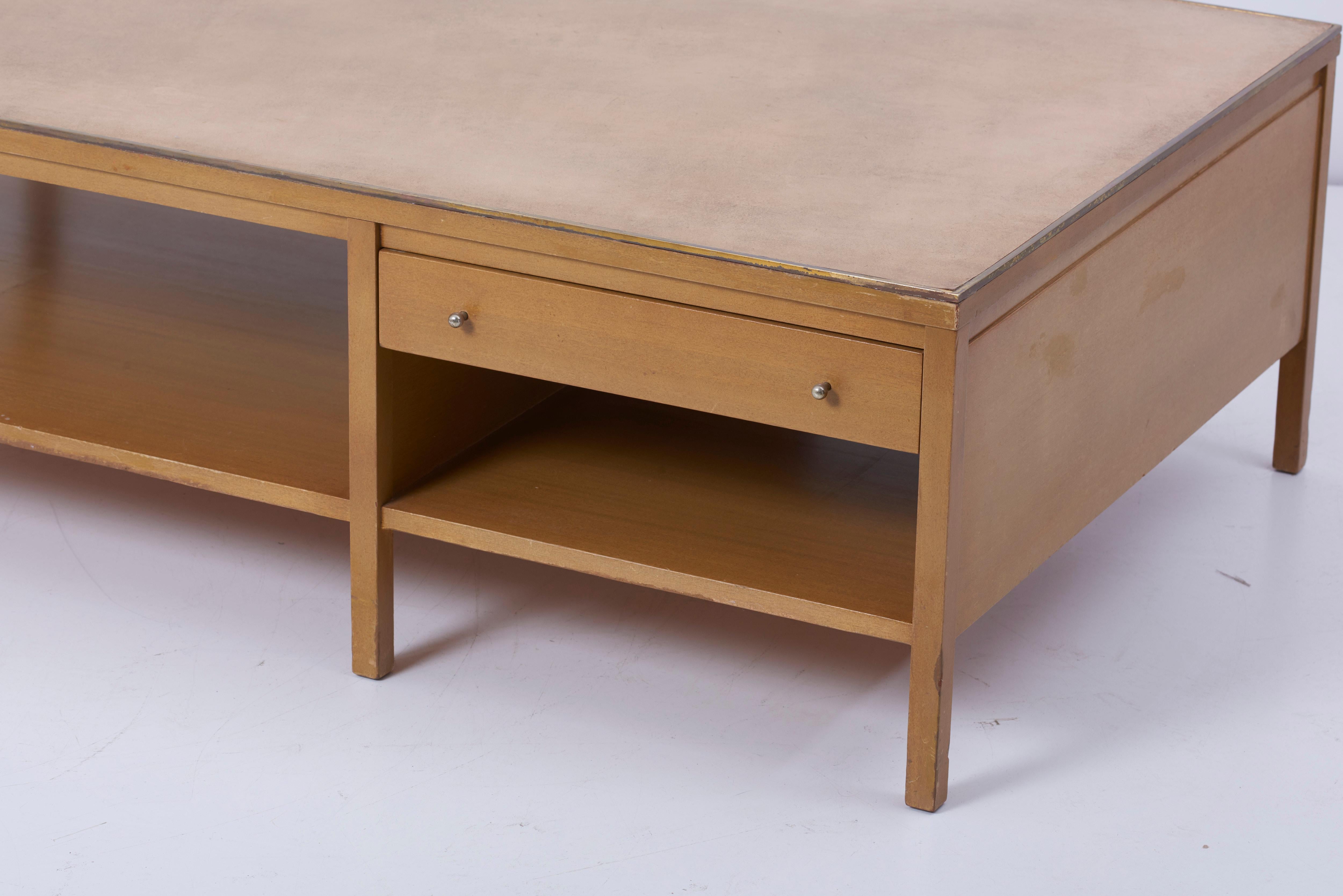 Rare Paul McCobb Coffee Table with Leather Top for Calvin US 1950s 4
