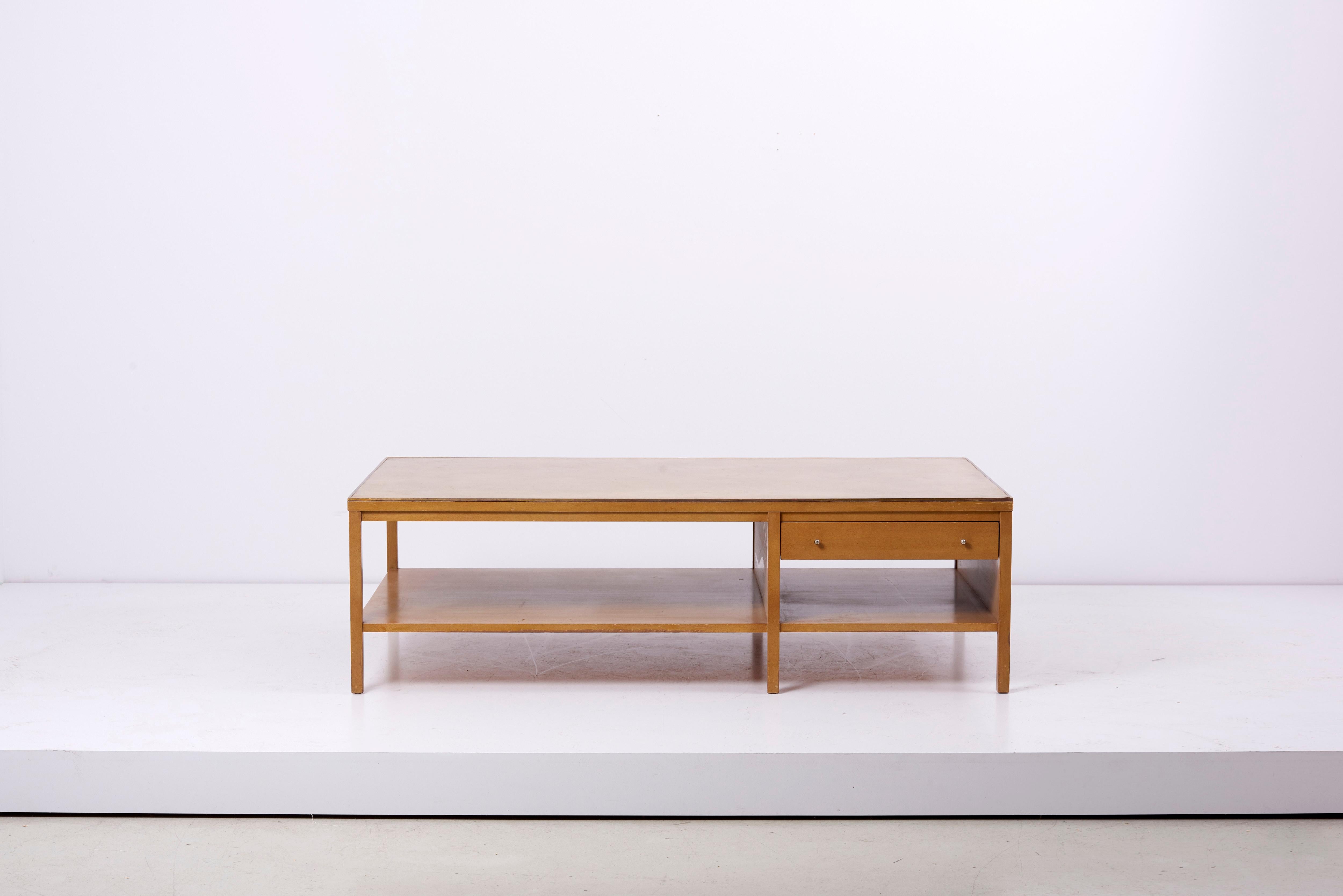 Mid-Century Modern Rare Paul McCobb Coffee Table with Leather Top for Calvin US 1950s