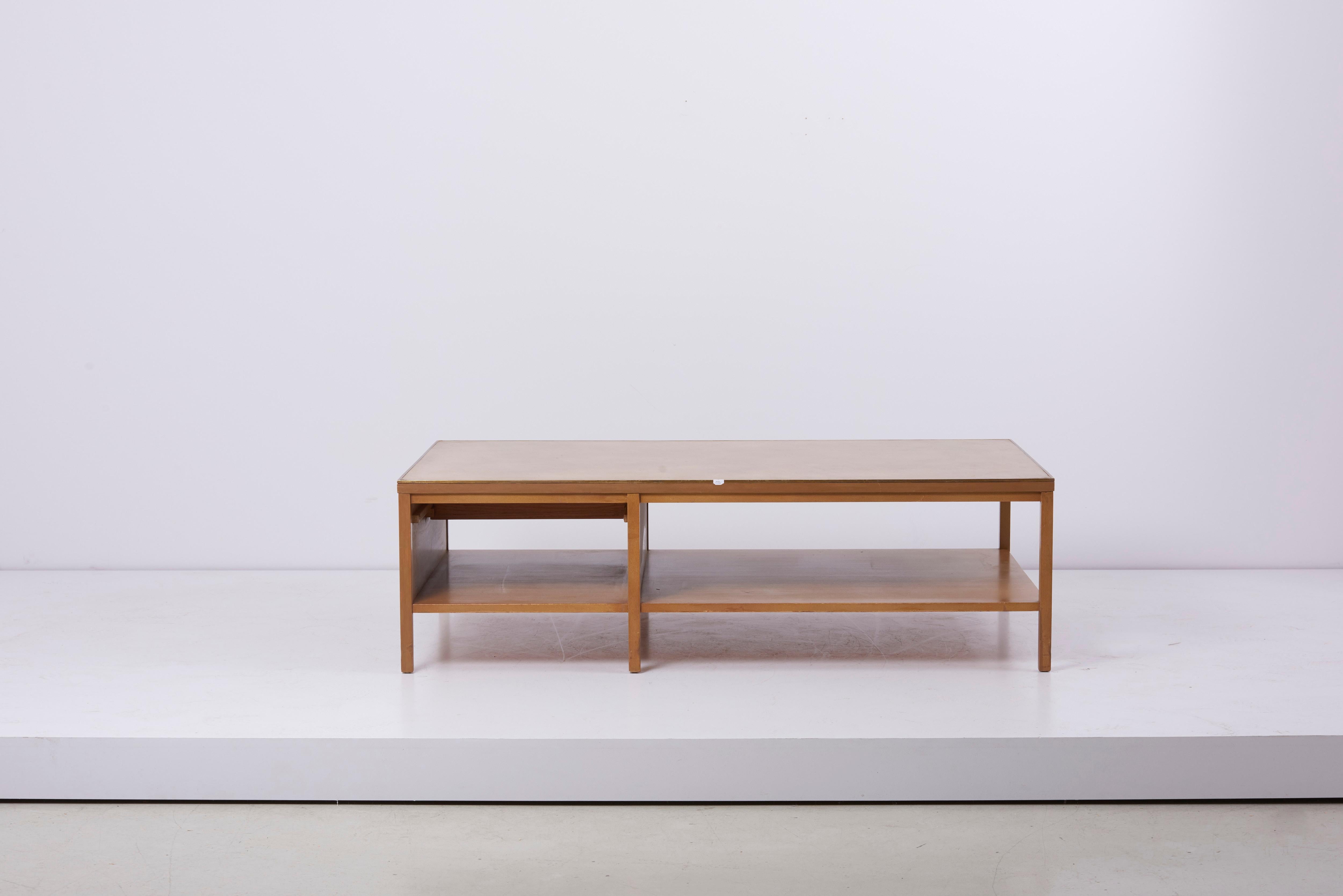 Mid-20th Century Rare Paul McCobb Coffee Table with Leather Top for Calvin US 1950s
