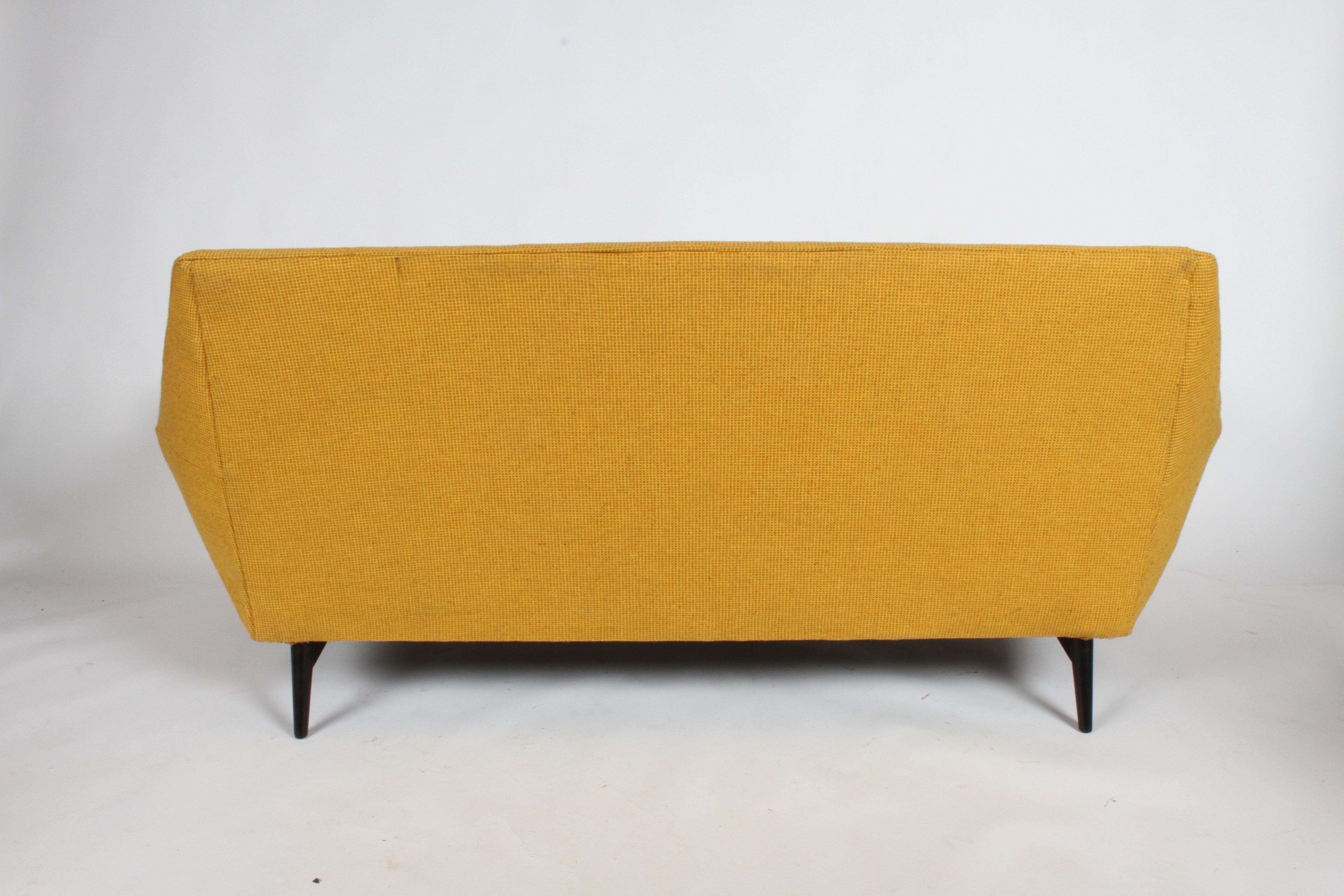 Upholstery Rare Mid-Century Modern Paul McCobb for Directional Sculptural Cubist Sofa  For Sale