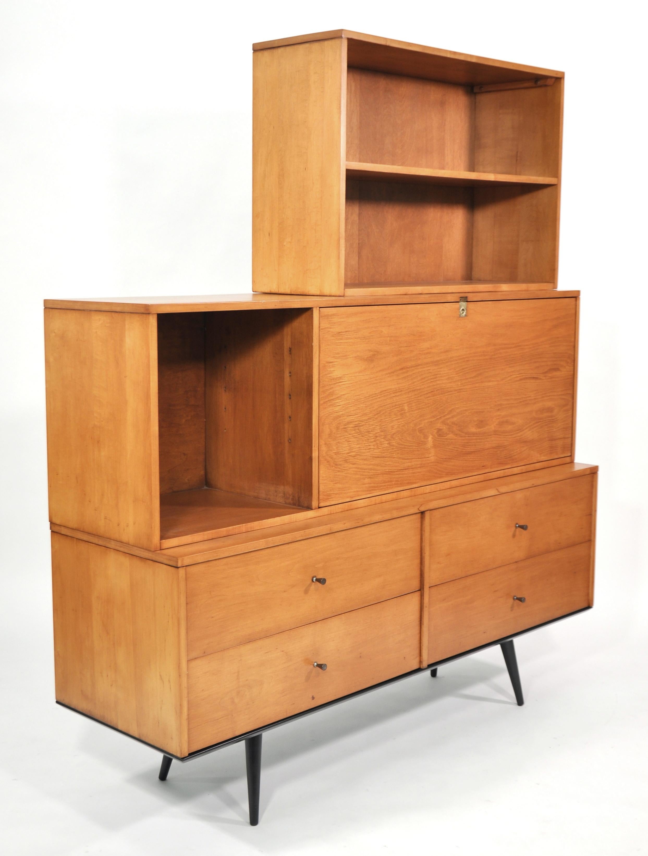 American Paul McCobb Drop Lid Desk Cabinet, Winchendon Furniture, 1950s