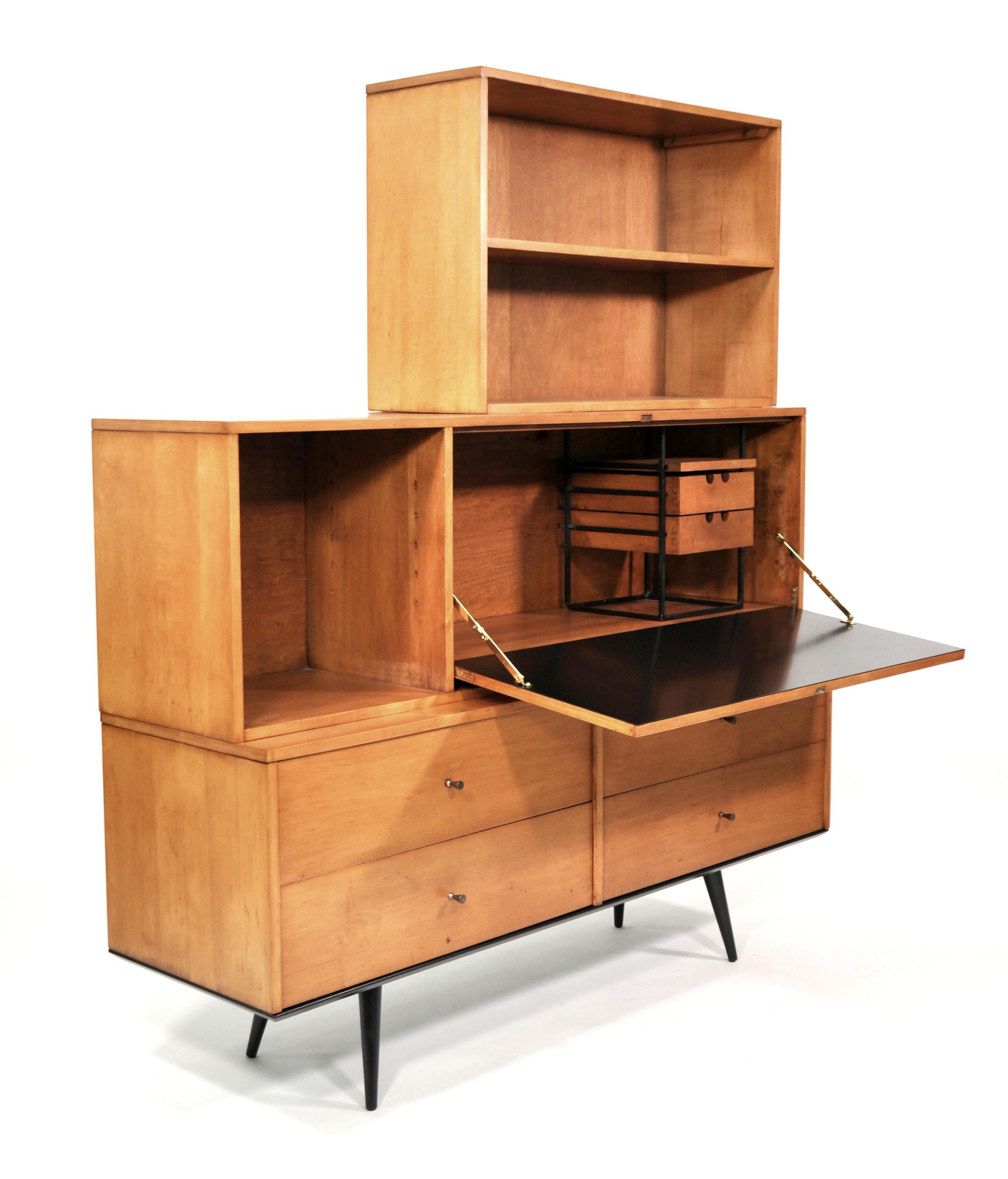 Paul McCobb Drop Lid Desk Cabinet, Winchendon Furniture, 1950s In Good Condition In Miami, FL