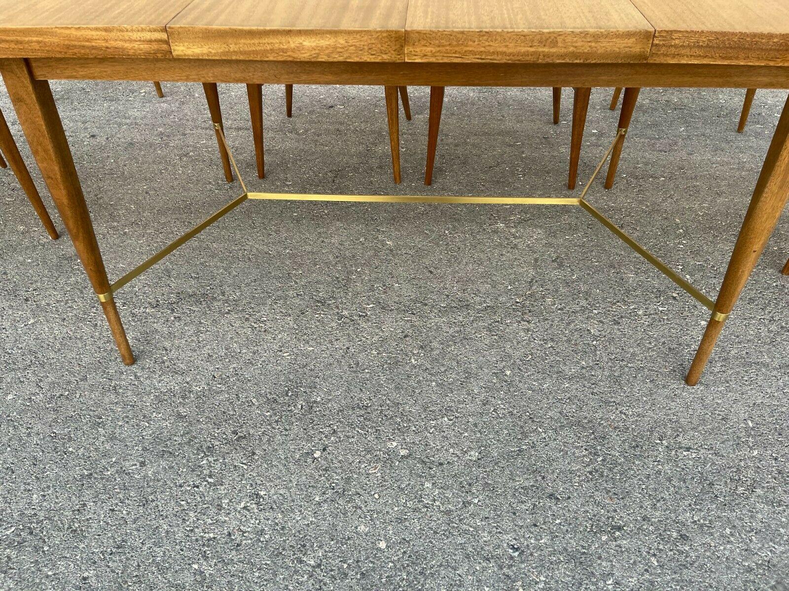 Rare Paul McCobb for Calvin Dining Brass X Stretcher Table & 6 Bowtie Chairs In Good Condition In Las Vegas, NV