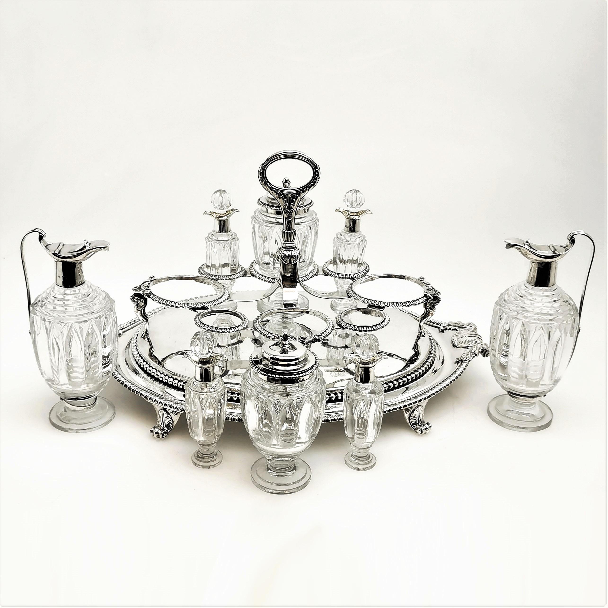 antique silver cruet condiment sets