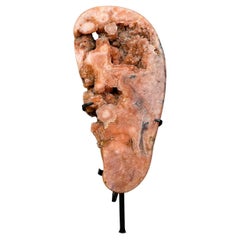 Rare Peach Pink Amethyst Geode with Sparkly Druzy and Unknown Inclusions