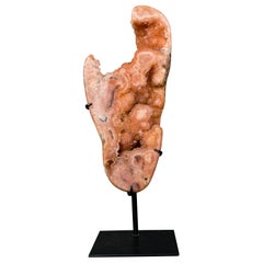 Rare Peach Pink Amethyst Geode with Sparkly Galaxy Druzy