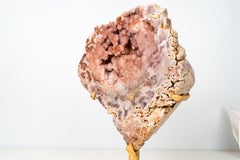 Rare Peach Pink Amethyst Geode with Superb Rose Galaxy Druzy