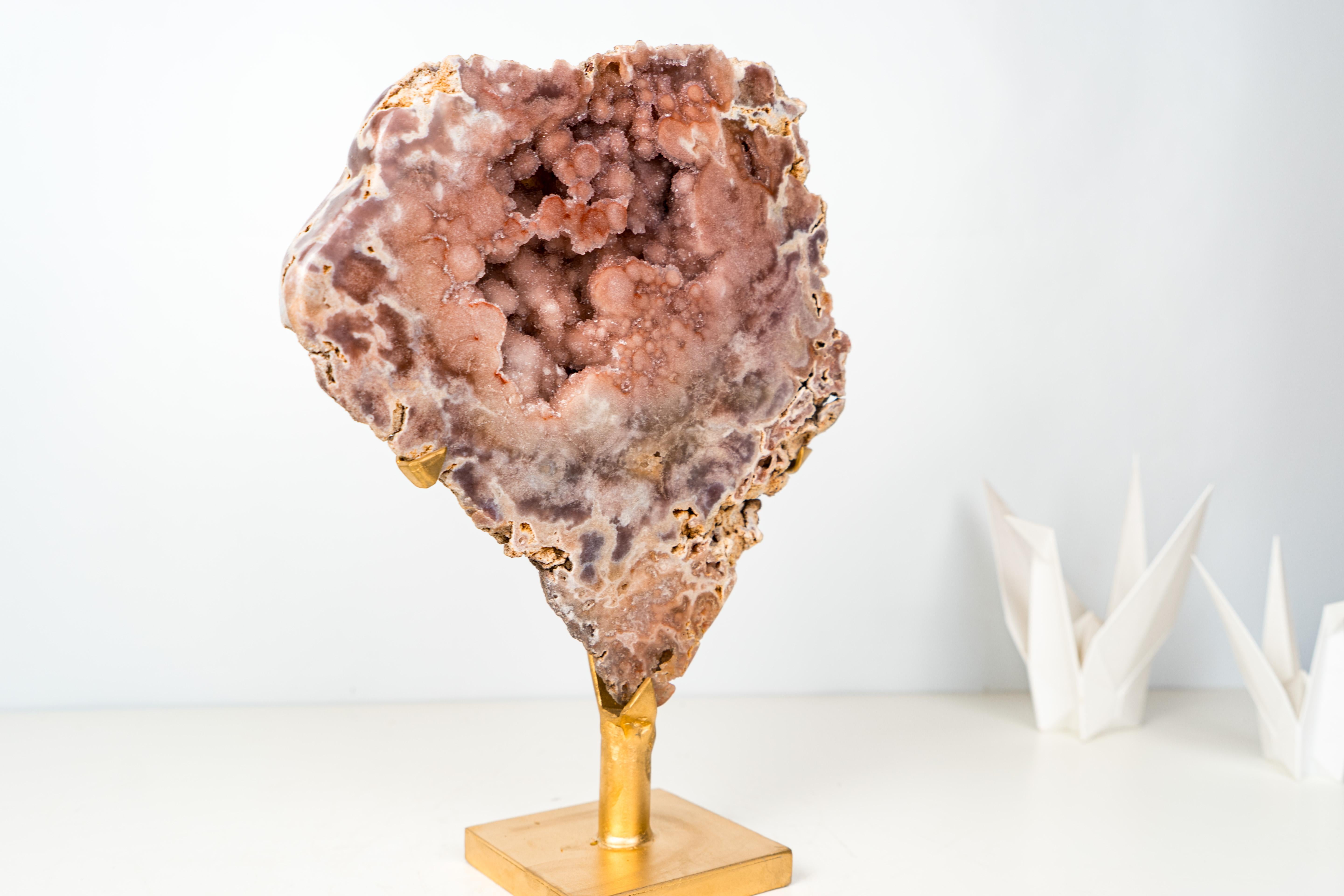 Raro geode di ametista rosa pesca con superba galassia rosa druzy In condizioni Nuovo in vendita a Ametista Do Sul, BR