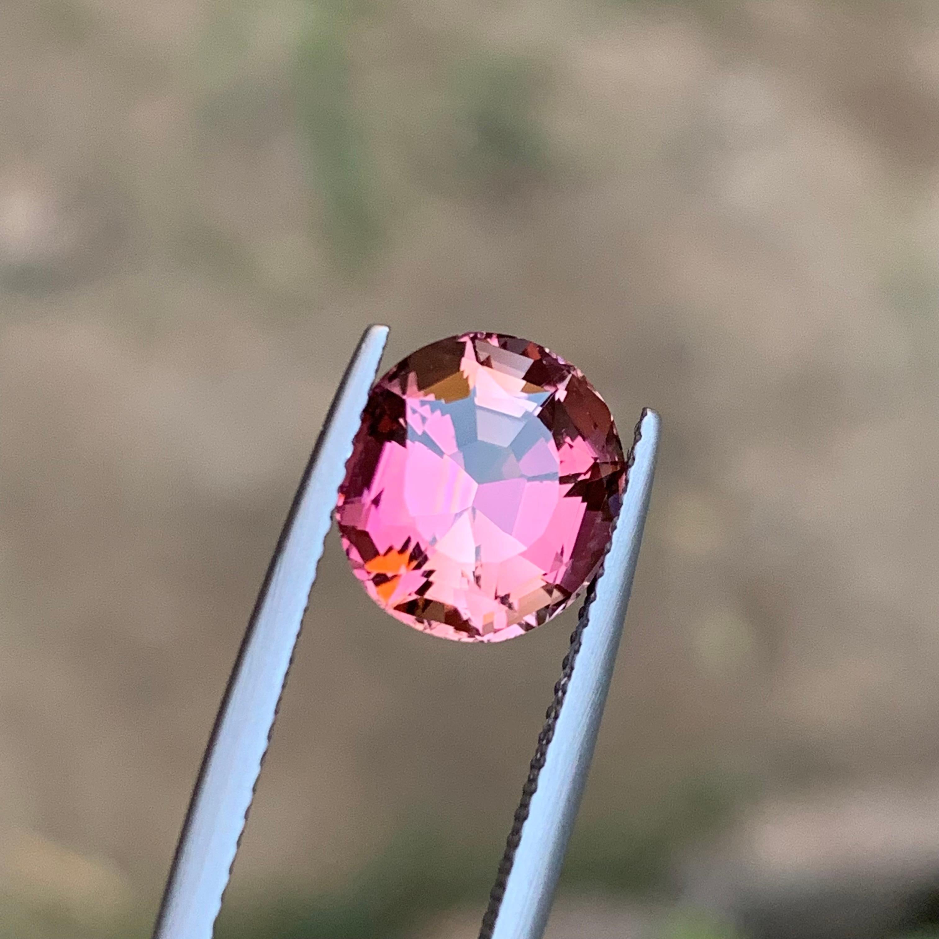 Rare Peachy Pink Natural Tourmaline Gemstone, 3.80 Ct Fancy Cushion Cut for Ring For Sale 5