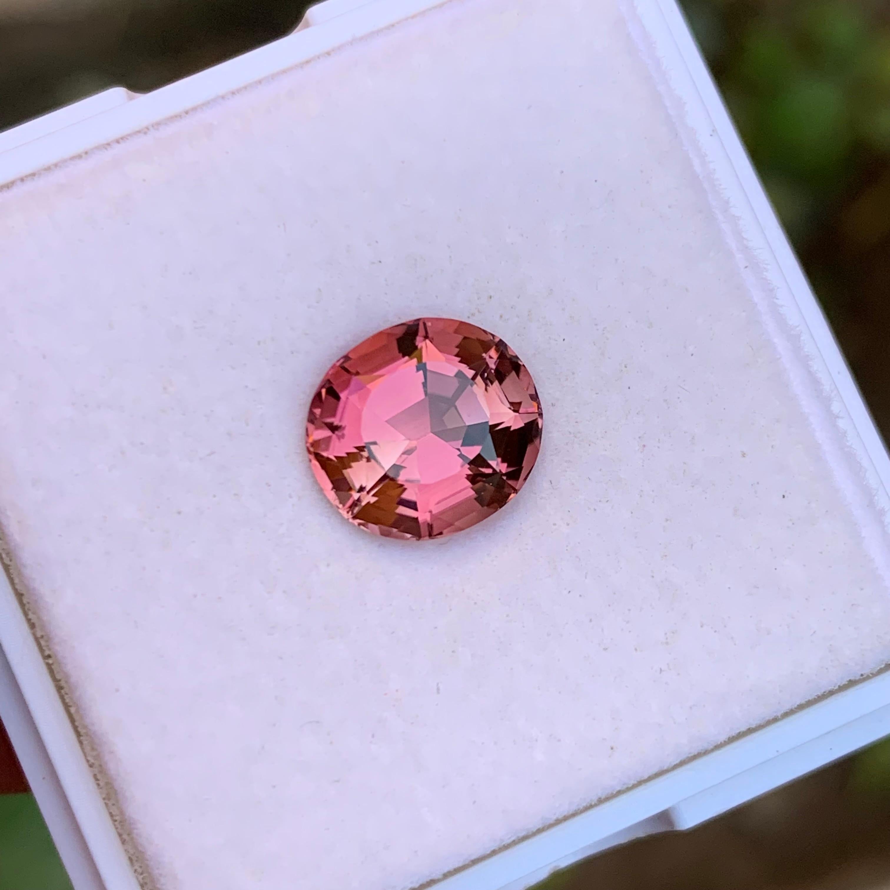 Rare Peachy Pink Natural Tourmaline Gemstone, 3.80 Ct Fancy Cushion Cut for Ring For Sale 7