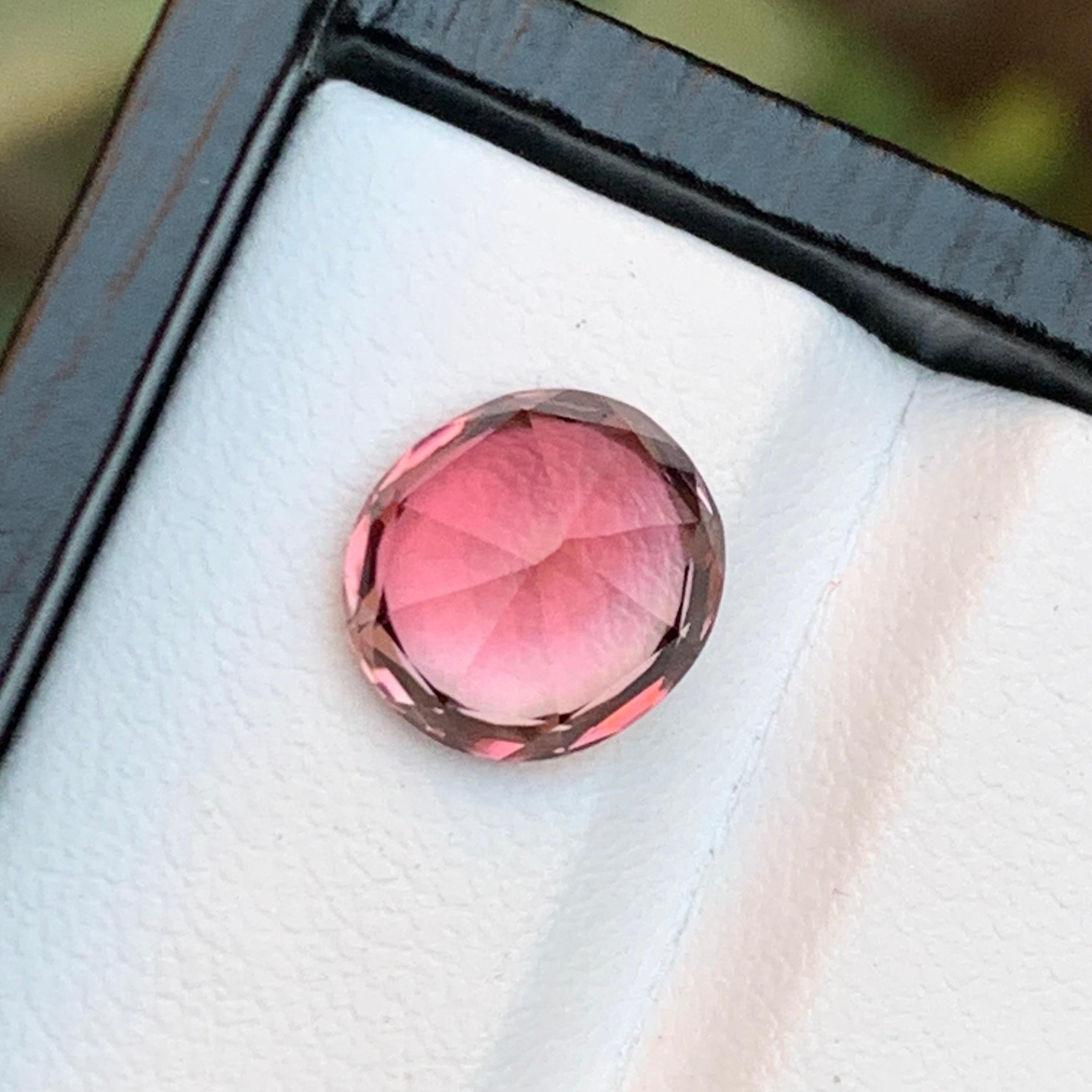 Women's or Men's Rare Peachy Pink Natural Tourmaline Gemstone, 3.80 Ct Fancy Cushion Cut for Ring For Sale