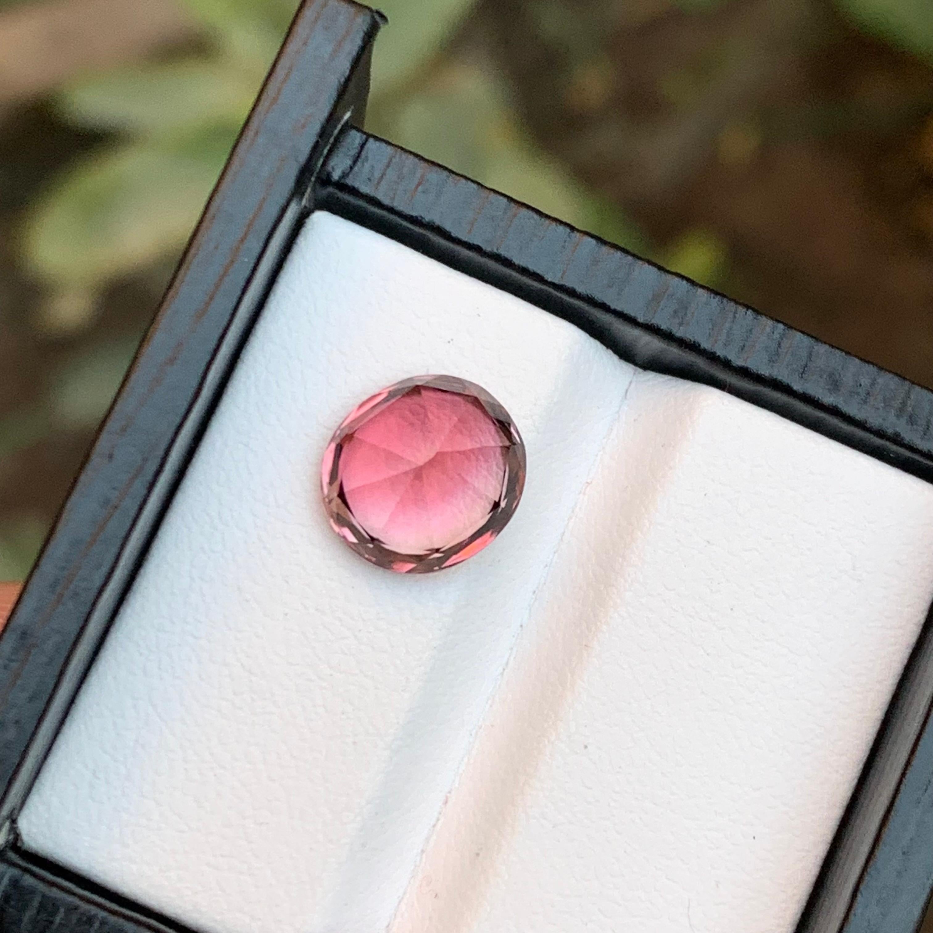 Rare Peachy Pink Natural Tourmaline Gemstone, 3.80 Ct Fancy Cushion Cut for Ring For Sale 1